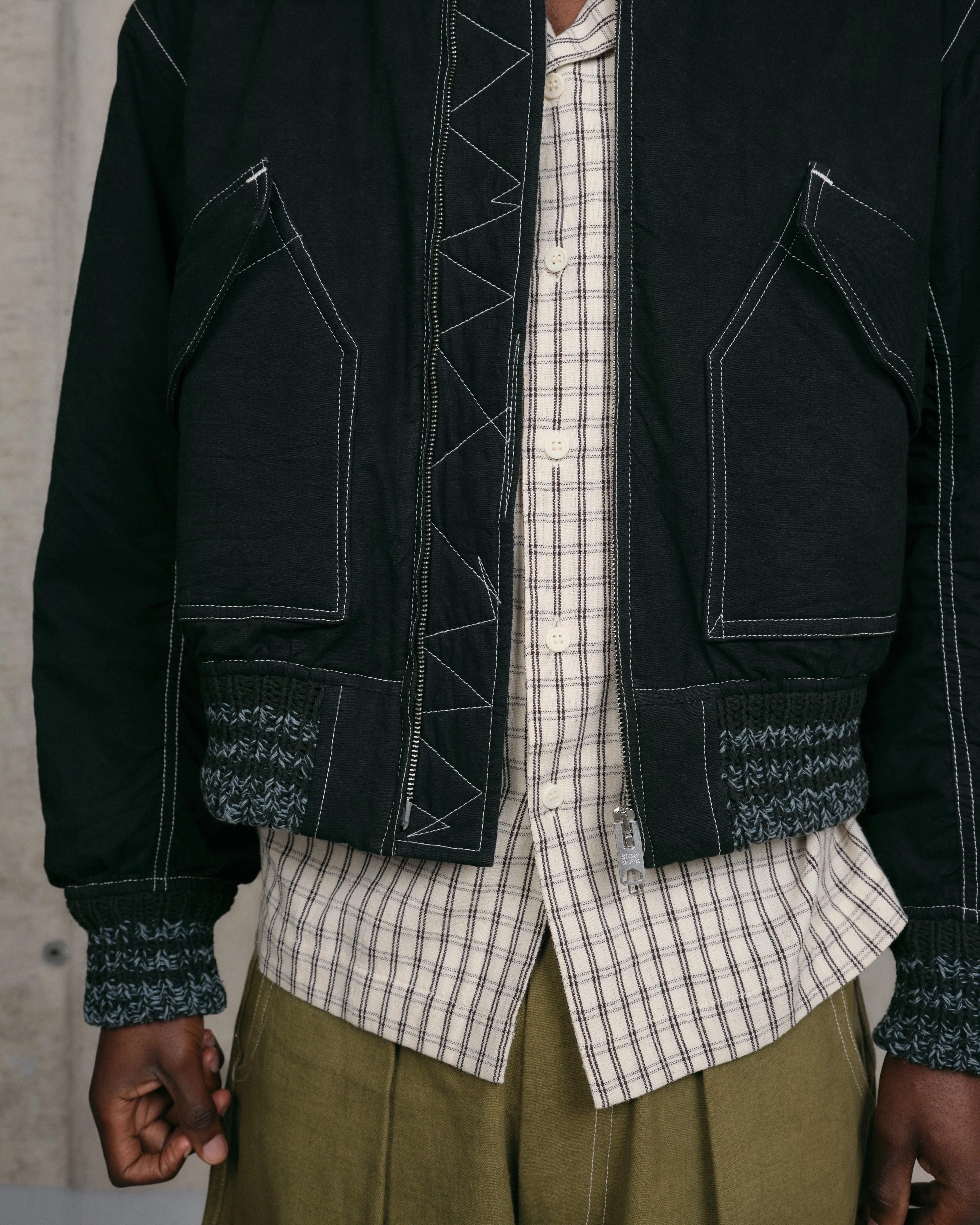 Clear Blush garden wedding Grain Jacket - Black Wonky-Wear