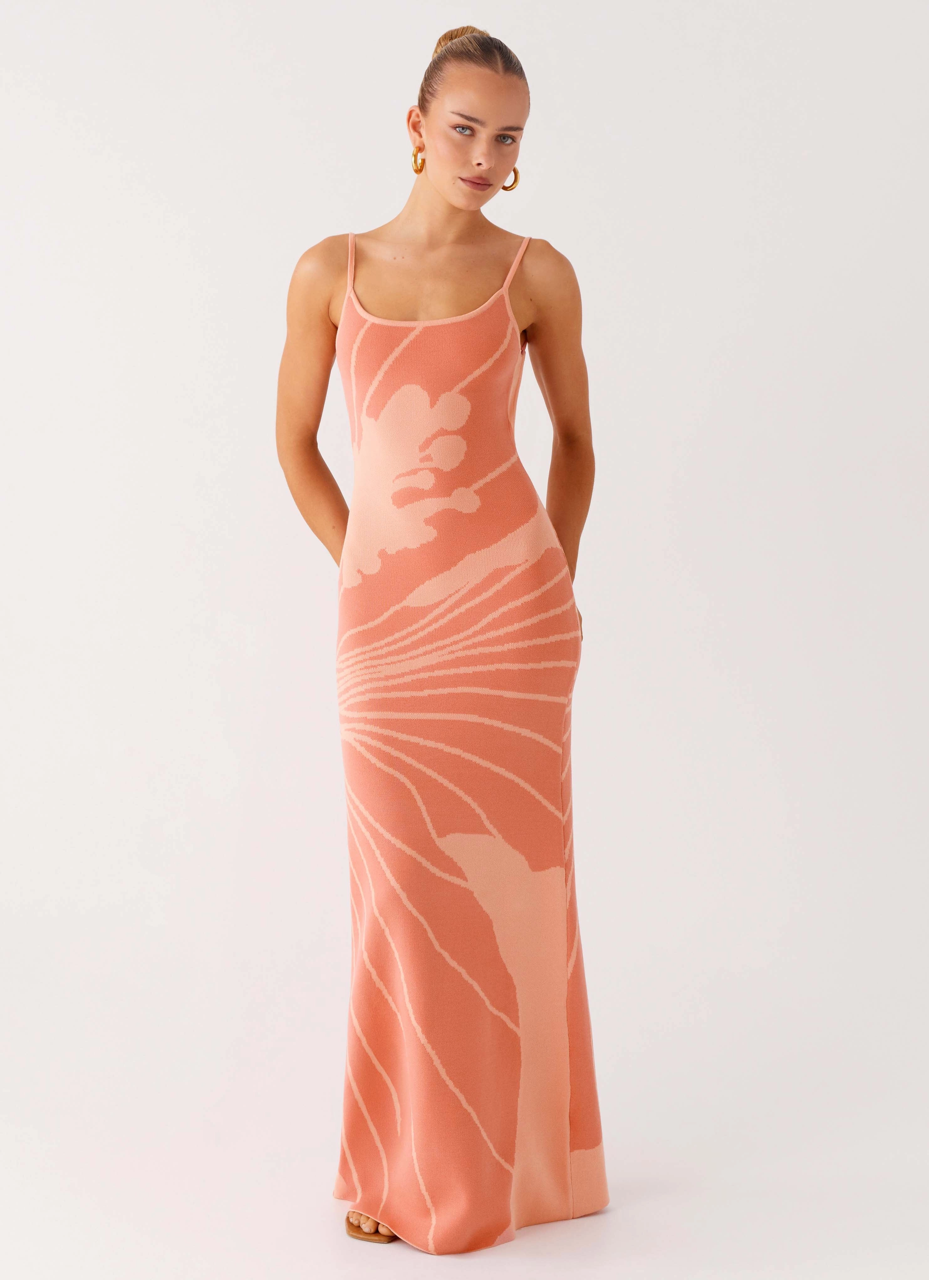 All Time Fit Bliss View Knit Maxi Dress - Peach