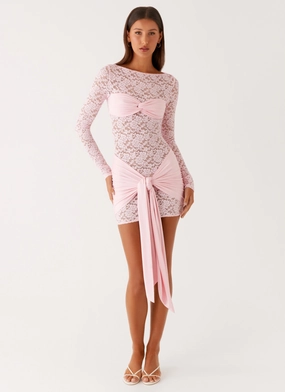 Consie Long Sleeve Mini Dress - Pink Playful and flirty dress Smart Pairing