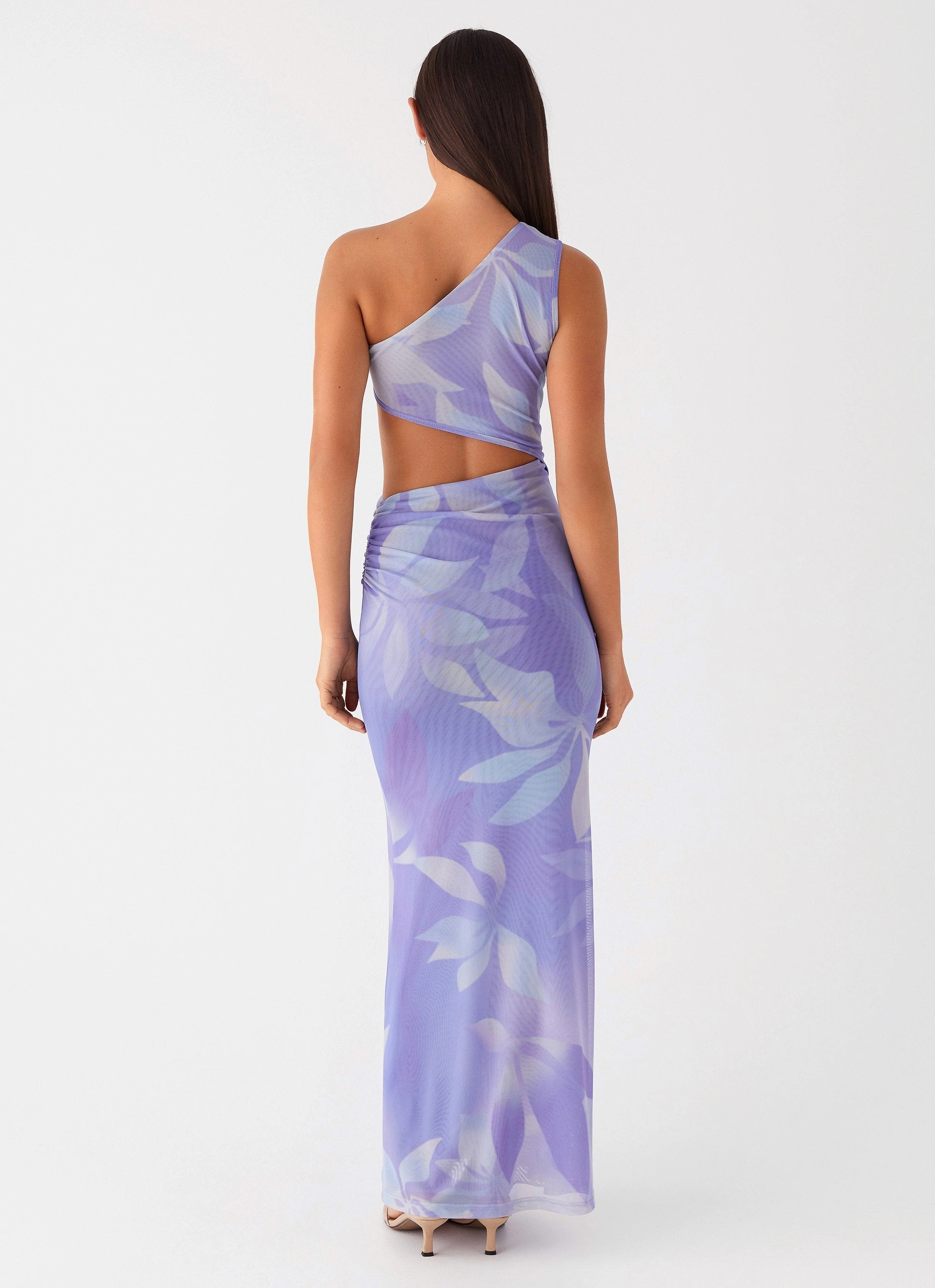 Mood Edge Perfect Layer Shadows In The Sun Mesh Maxi Dress - Purple Rain