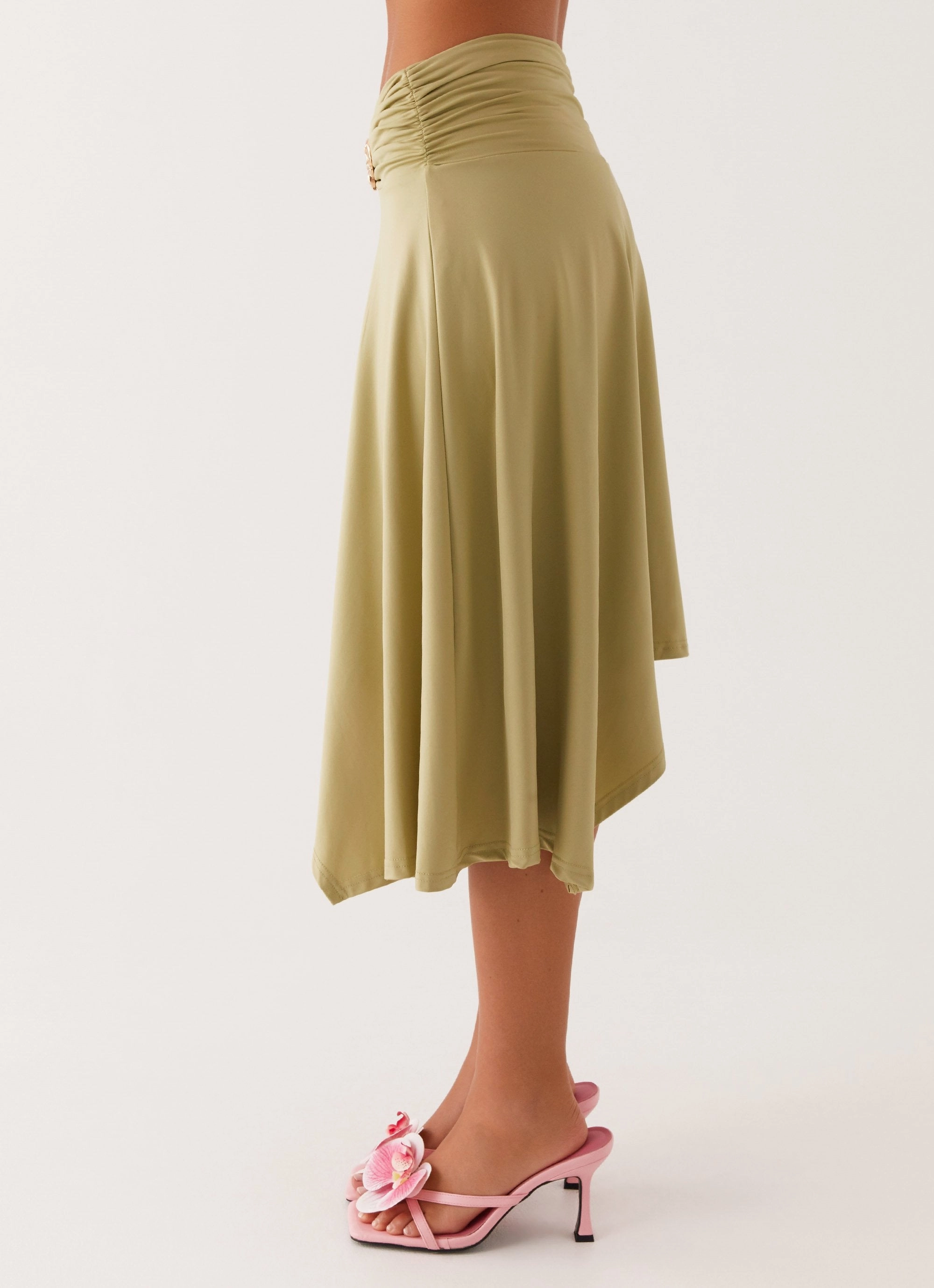 Dolly Midi Skirt - Green Outfit Vibes Ankle length
