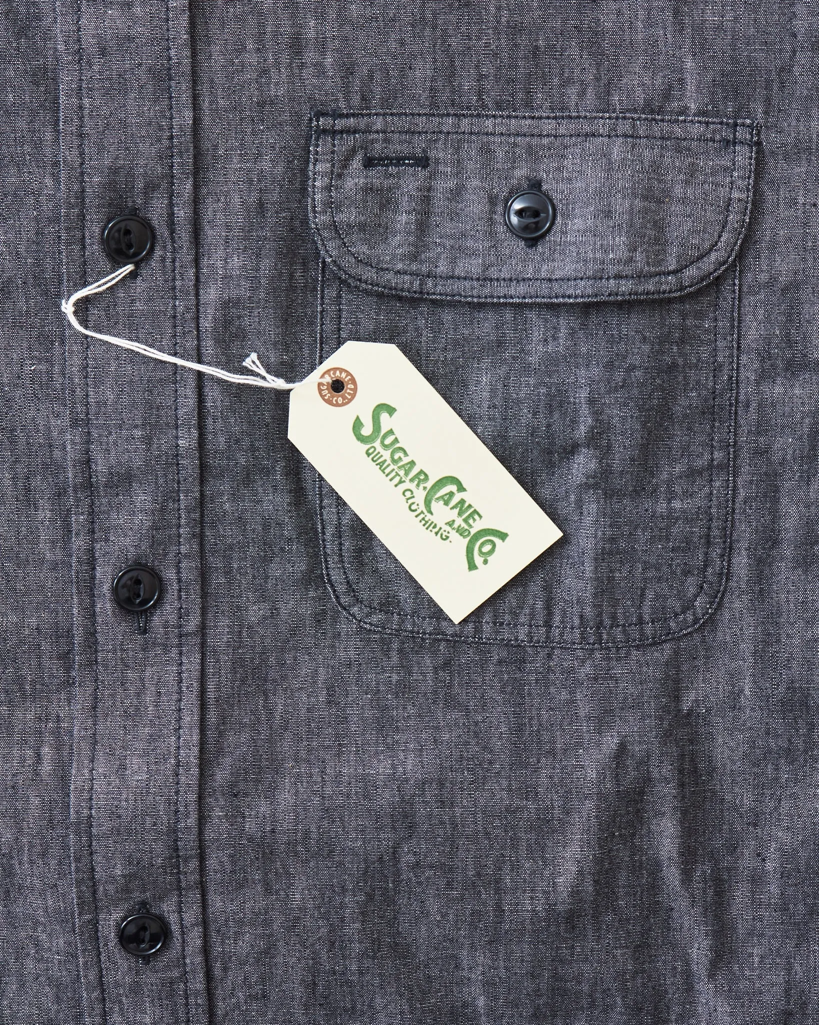 Sugar Cane & Co. Black Chambray Work Shirt SC29159