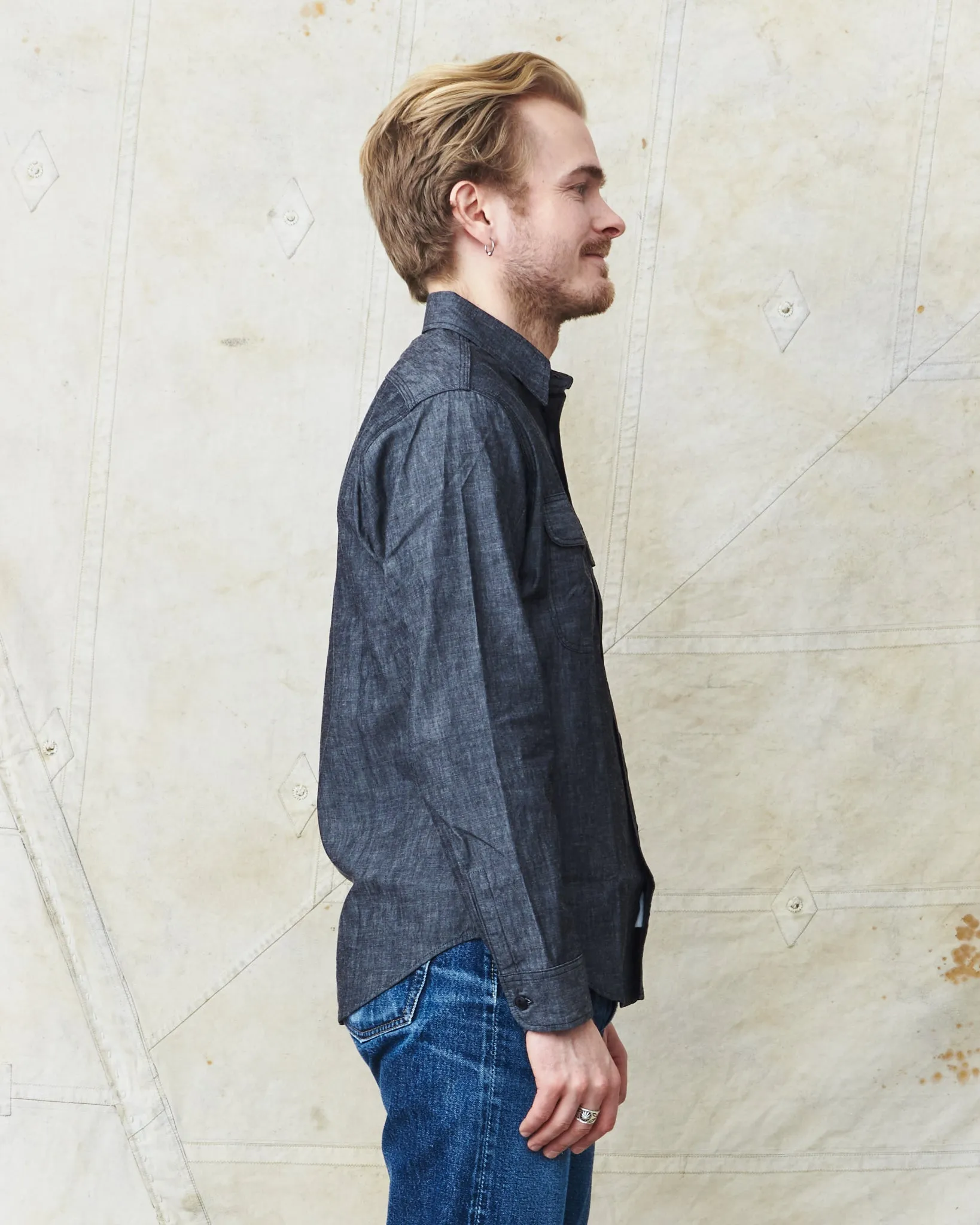 Sugar Cane & Co. Black Chambray Work Shirt SC29159