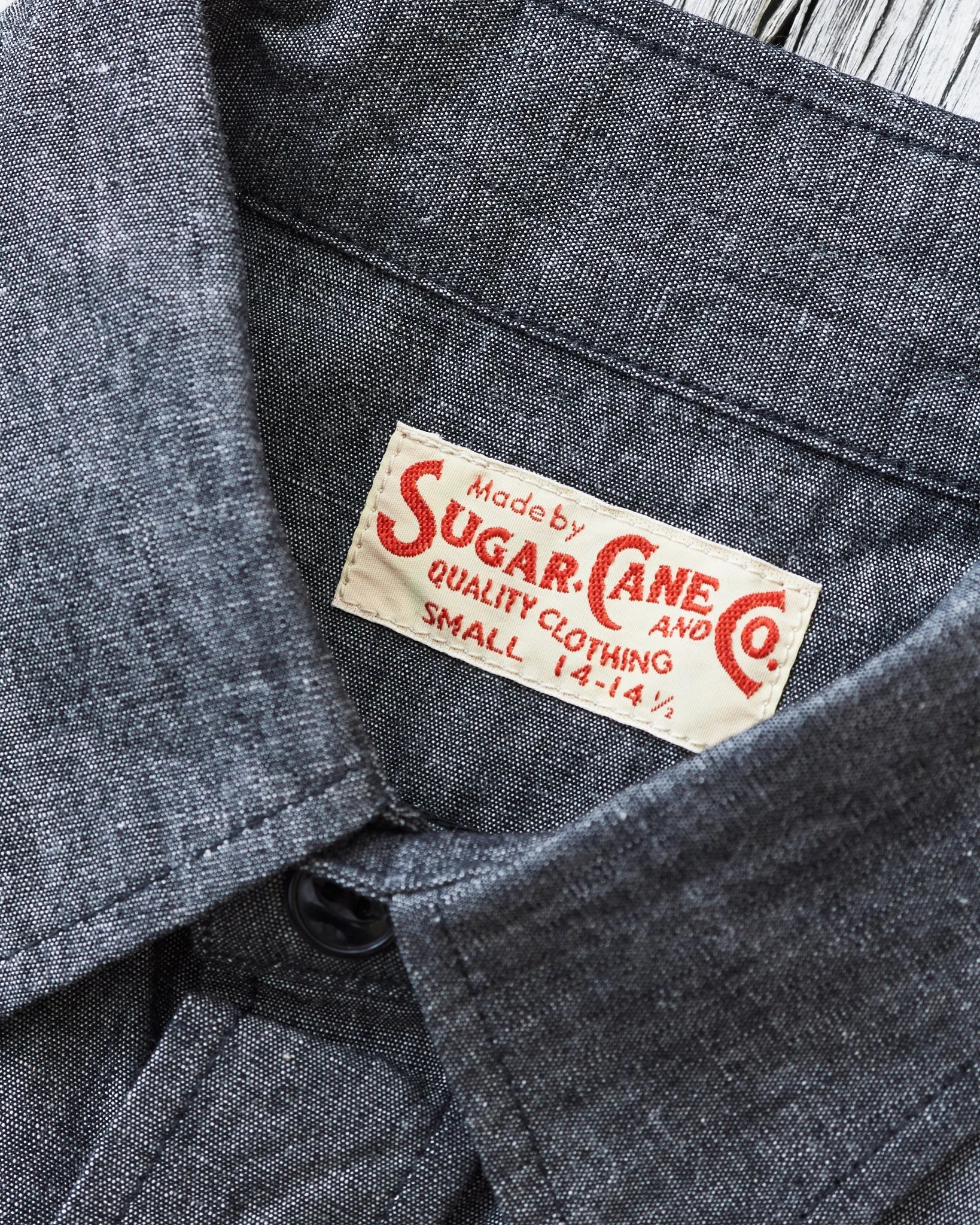 Sugar Cane & Co. Black Chambray Work Shirt SC29159