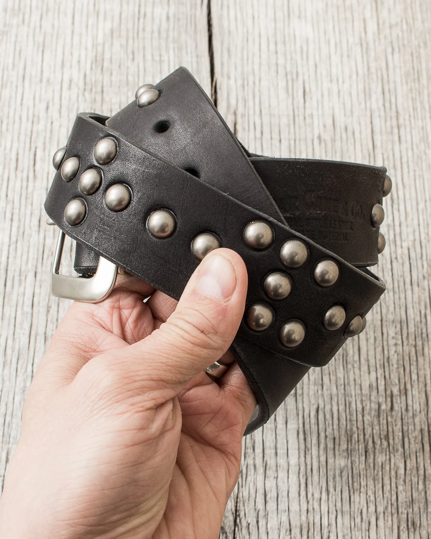 Sugar Cane & Co. Black Studded Leather Belt SC02322