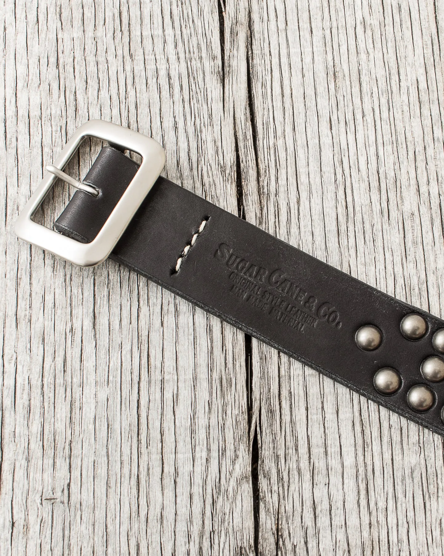 Sugar Cane & Co. Black Studded Leather Belt SC02322