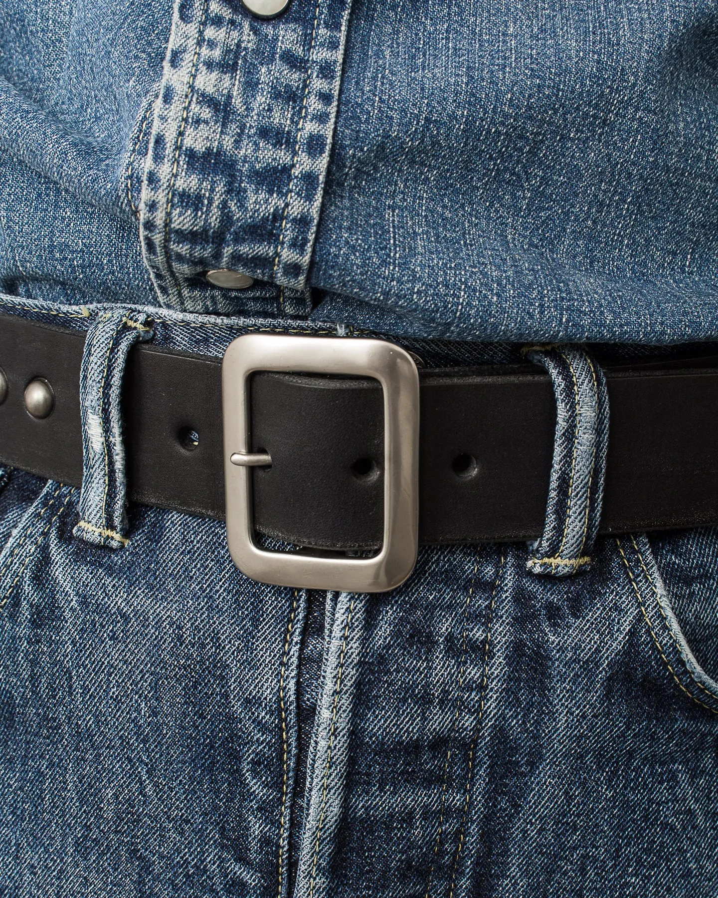 Sugar Cane & Co. Black Studded Leather Belt SC02322