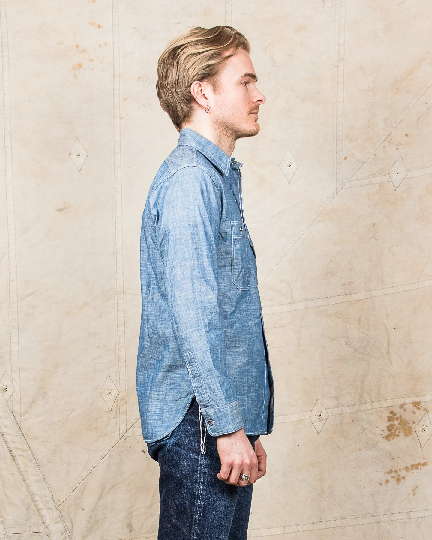 Sugar Cane & Co. Fiction Romance 4,3oz Slub Chambray Work Shirt
