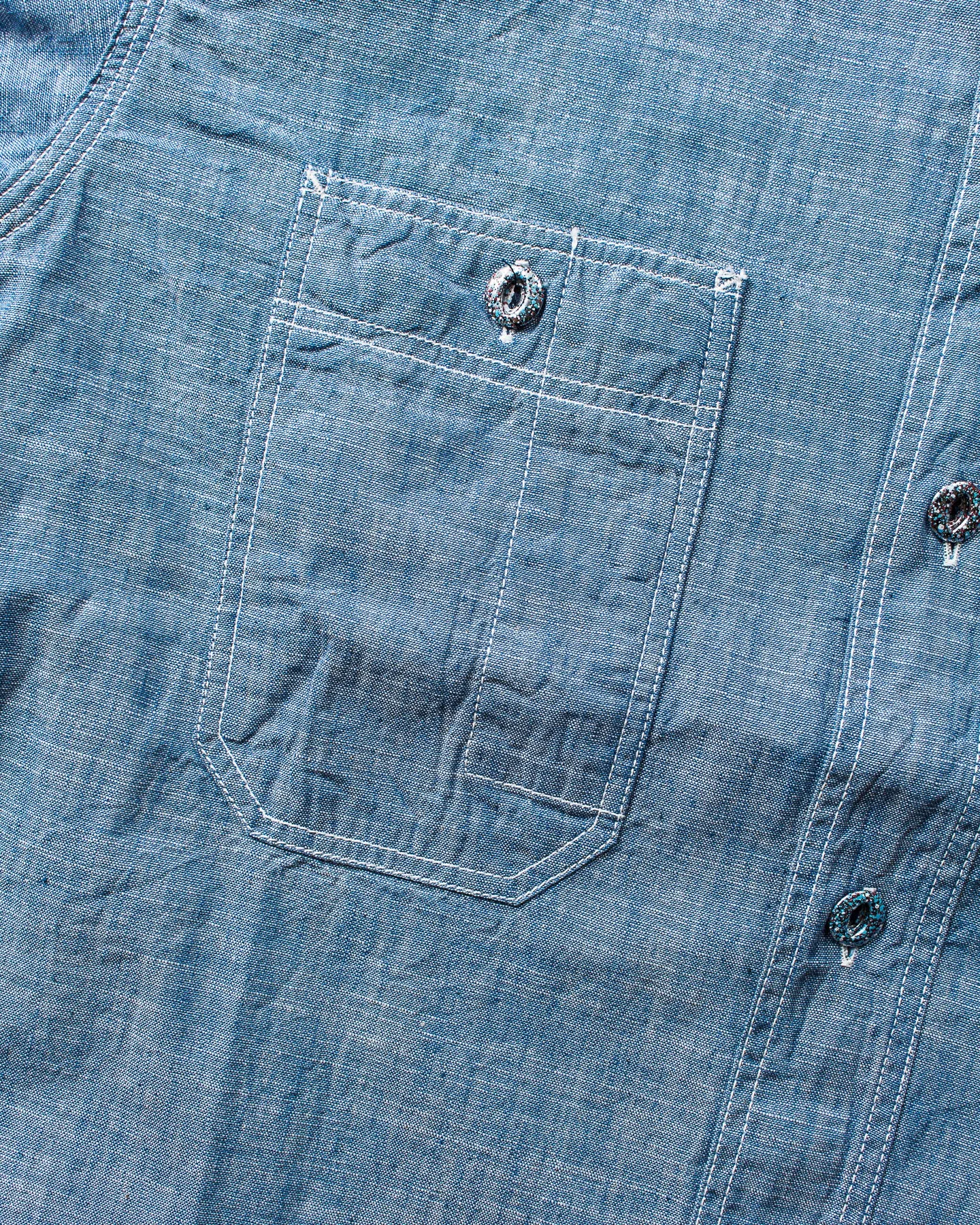 Sugar Cane & Co. Fiction Romance 4,3oz Slub Chambray Work Shirt
