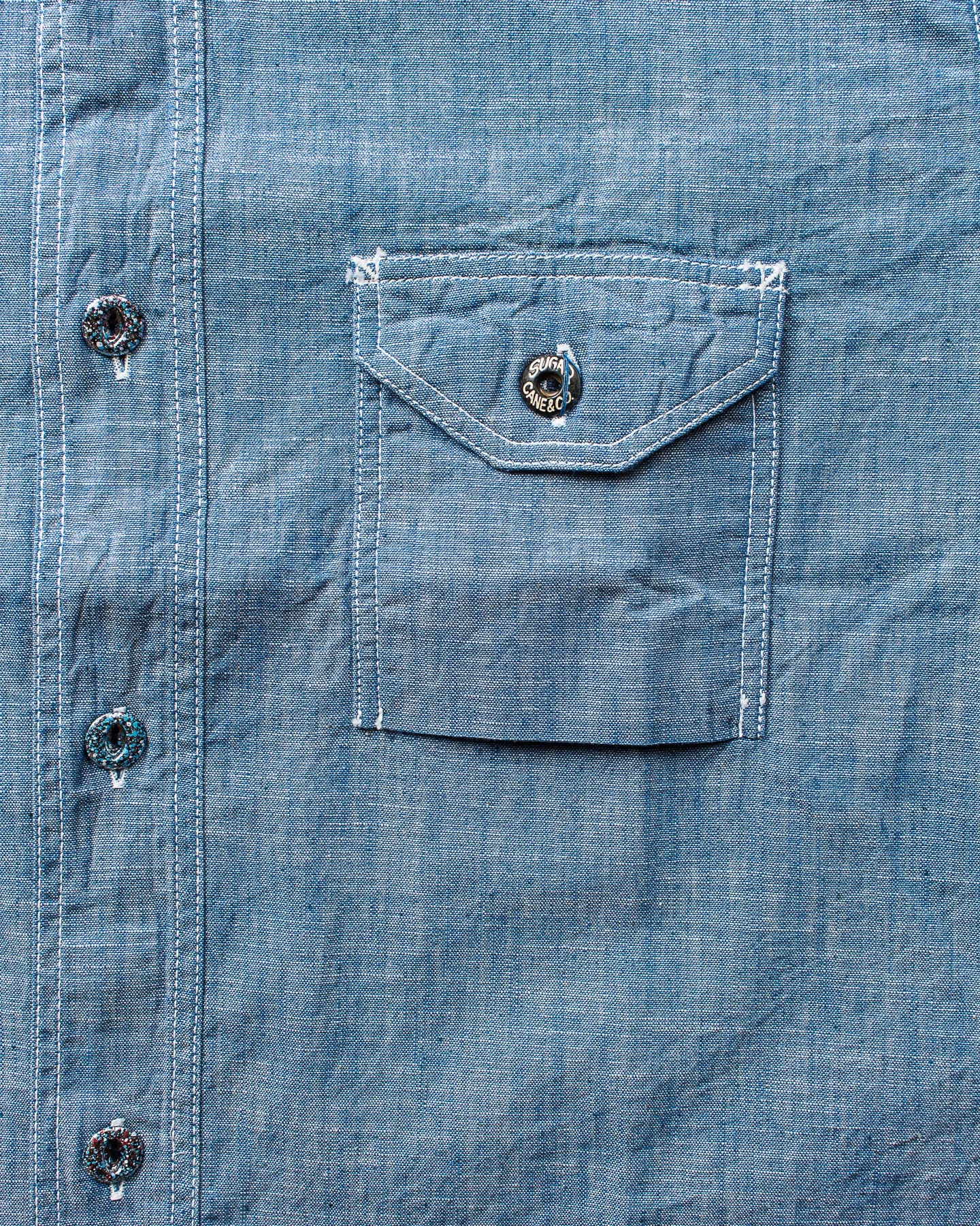 Sugar Cane & Co. Fiction Romance 4,3oz Slub Chambray Work Shirt