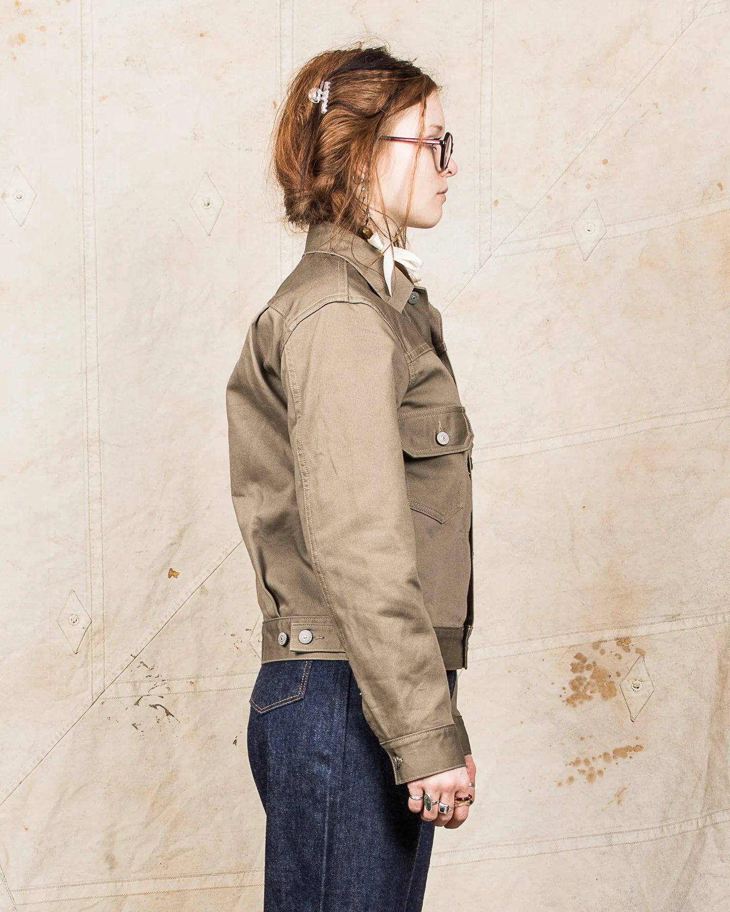 Sugar Cane & Co Sugar Cane 1953 Type 2 11oz Cotton Pique Jacket Khaki SC15290