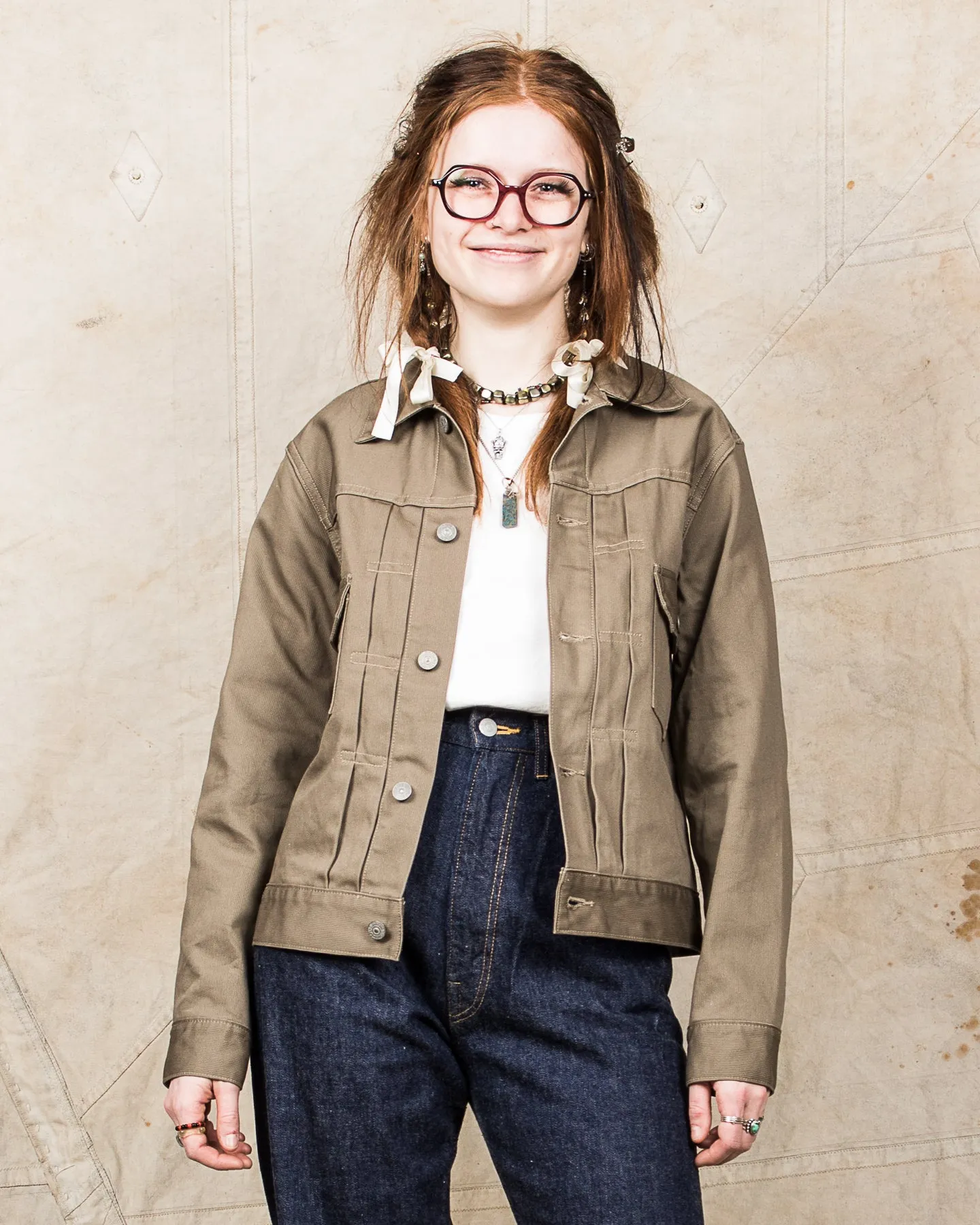 Sugar Cane & Co Sugar Cane 1953 Type 2 11oz Cotton Pique Jacket Khaki SC15290