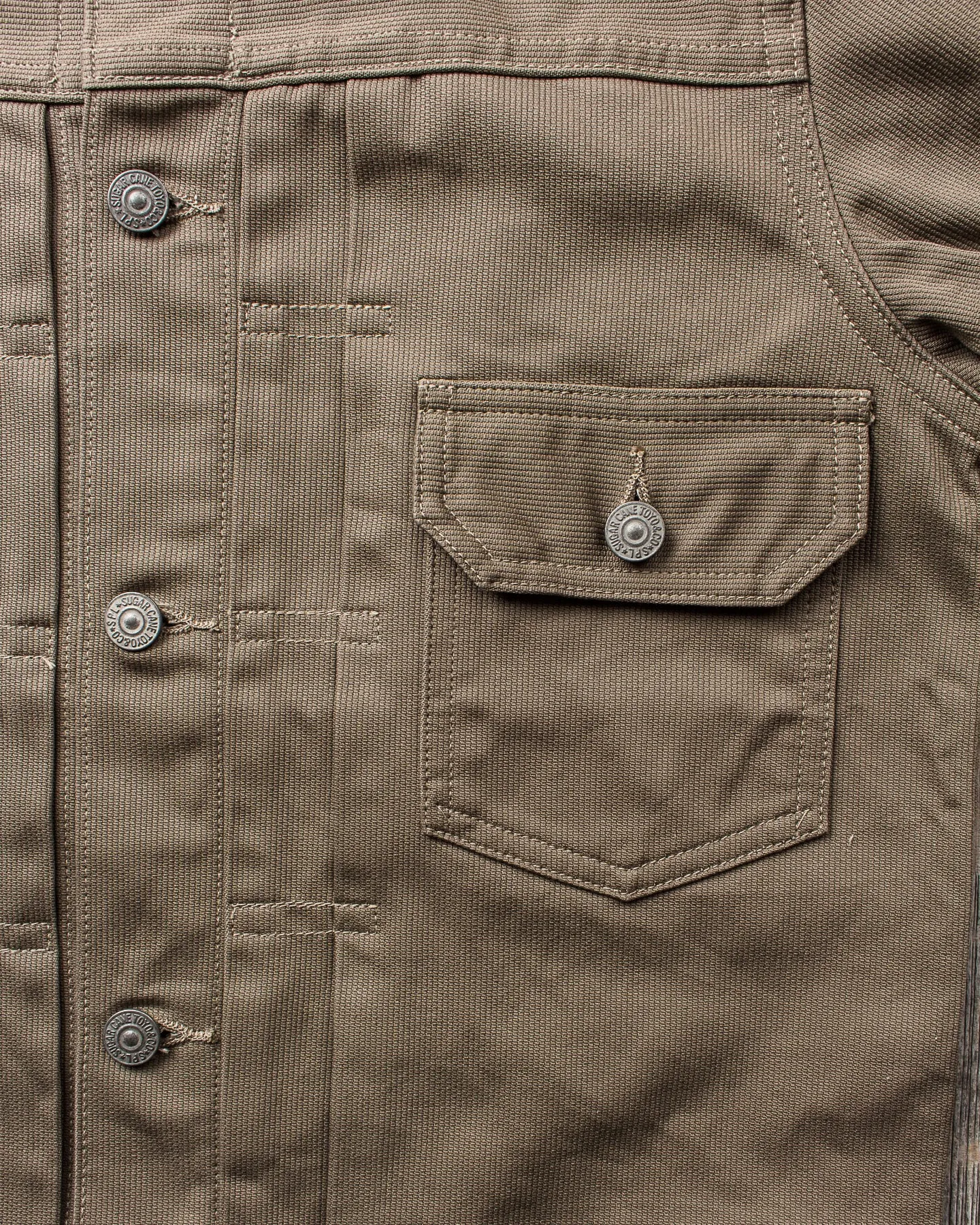 Sugar Cane & Co Sugar Cane 1953 Type 2 11oz Cotton Pique Jacket Khaki SC15290