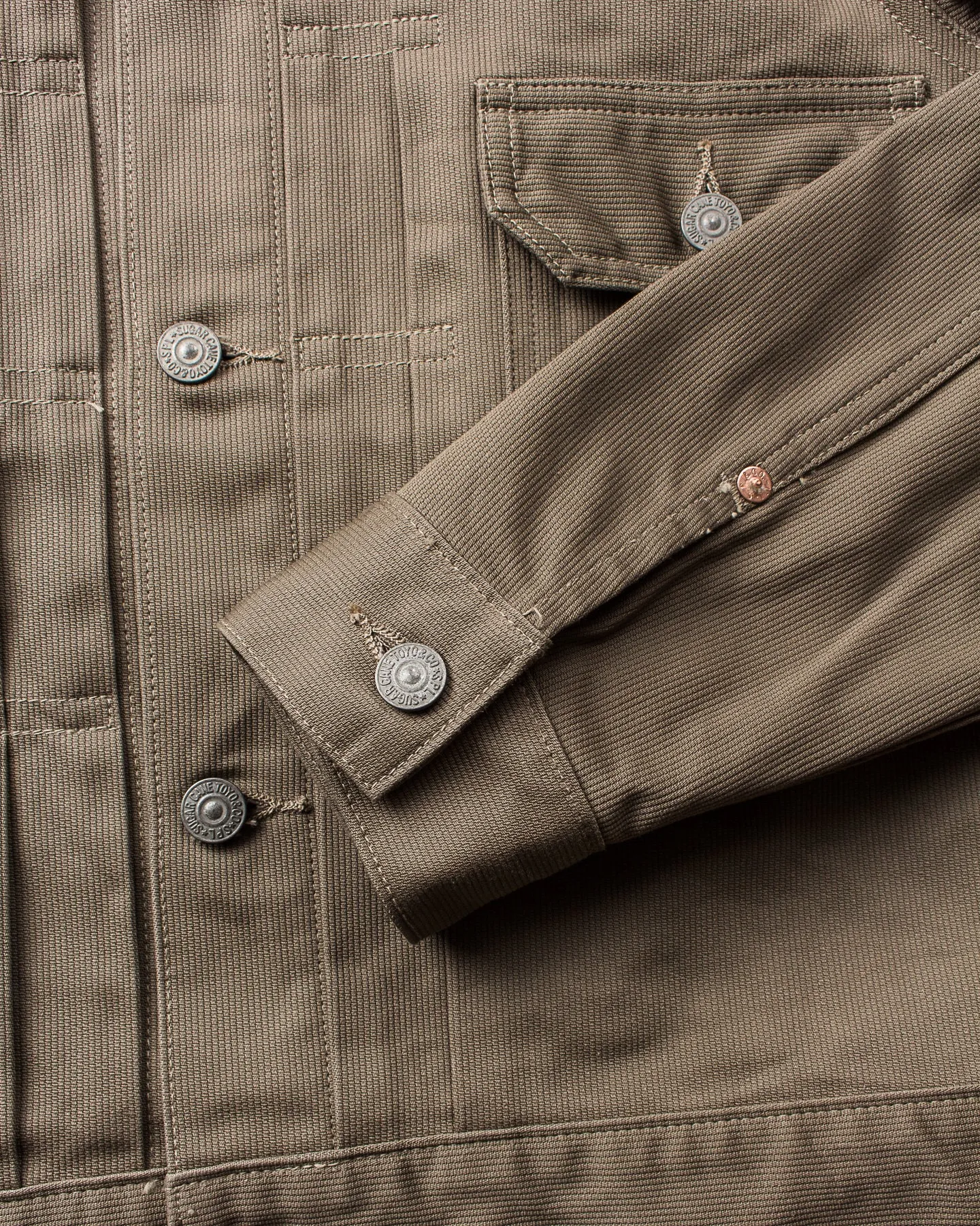 Sugar Cane & Co Sugar Cane 1953 Type 2 11oz Cotton Pique Jacket Khaki SC15290