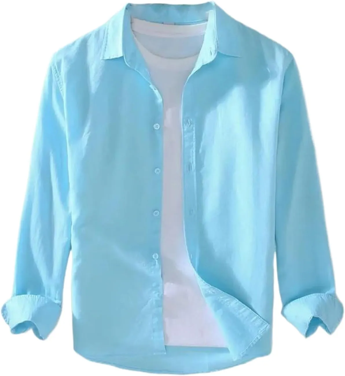 Summer Linen Cotton Vintage Tops Shirts Men Cotton Long Sleeve Shirt Top Fitness Shirt for Man