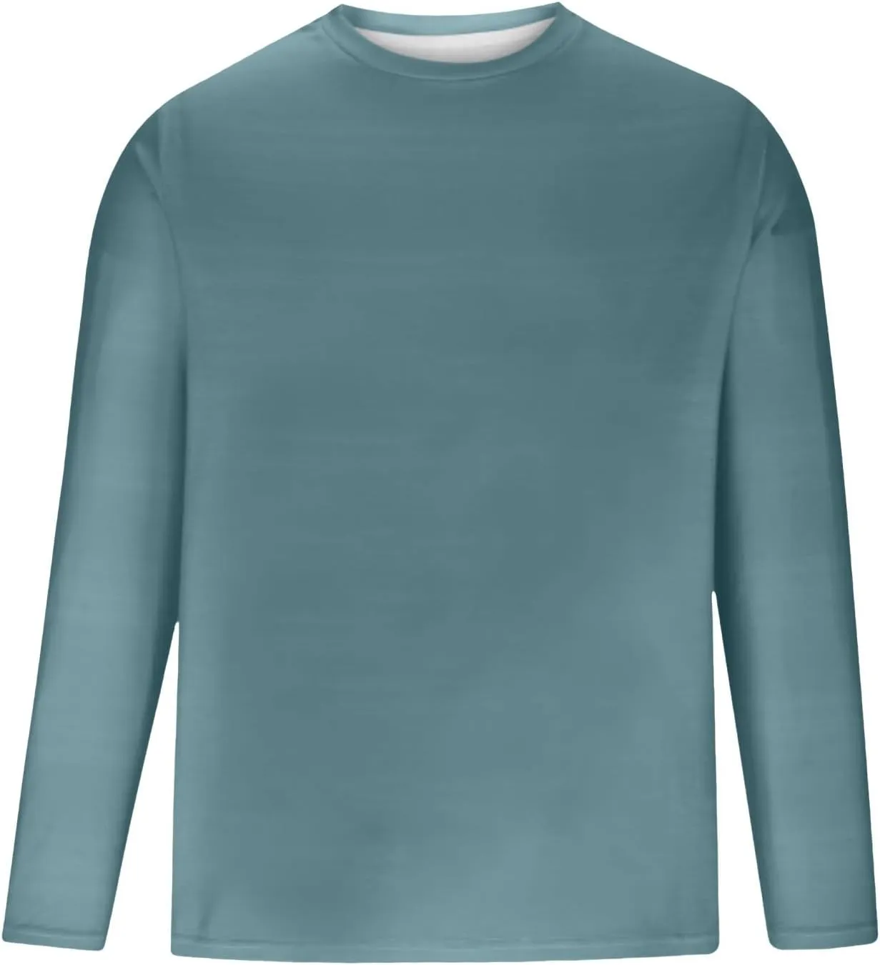 Summer Shirts for Men Long Sleeve Solid Color Crew Neck Comfortable Leisure Style Sport Pants Cute Trendy T-Shirts