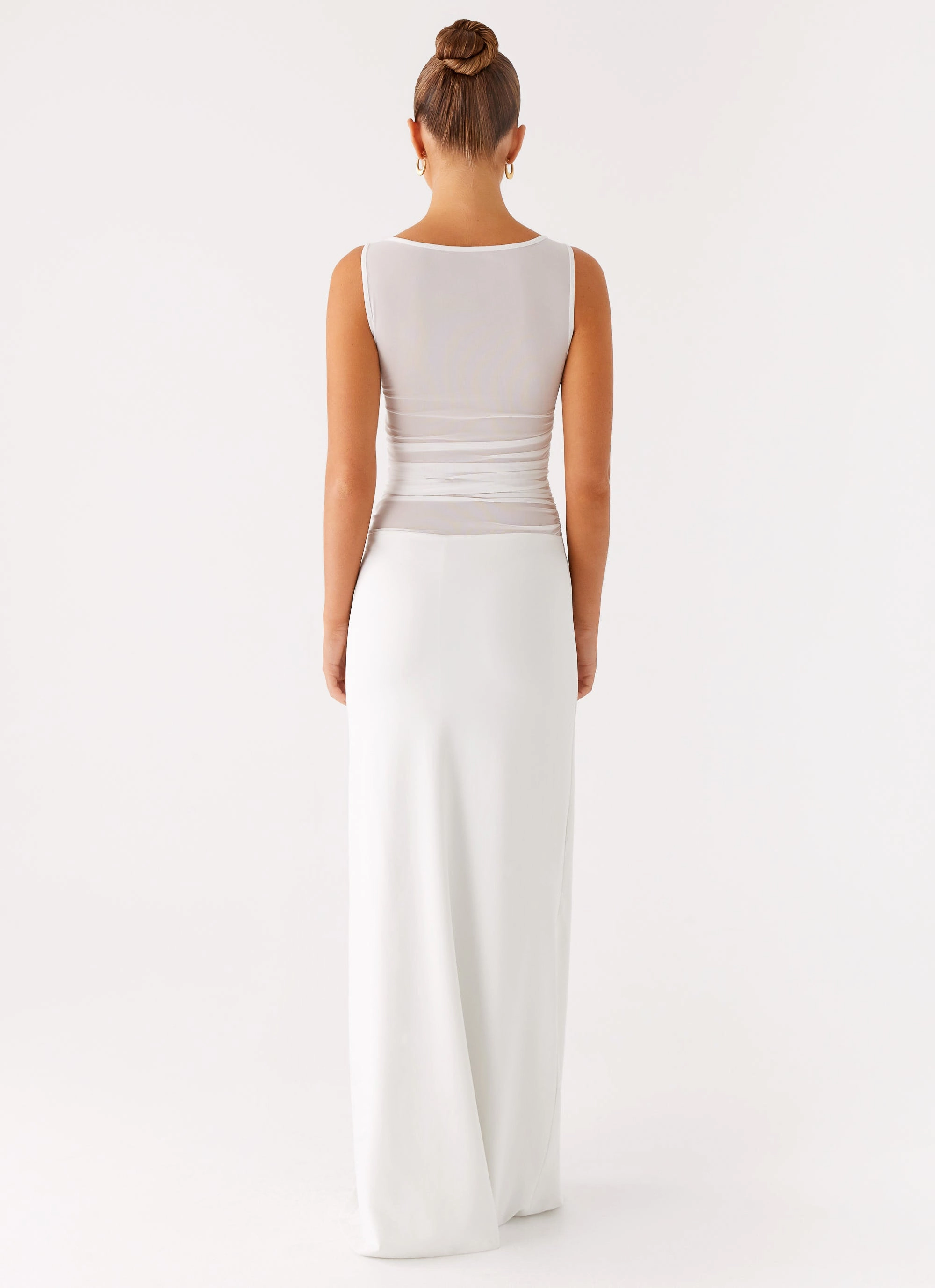 Wesley Maxi Dress - Ivory Sleek Feel Stylish Waistband Fit