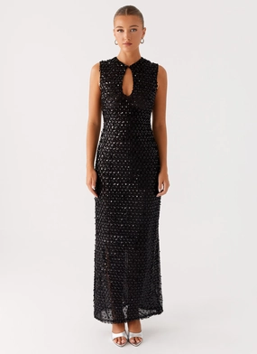 Kore Sequin Maxi Dress - Black Chic and Stylish Easy Texture