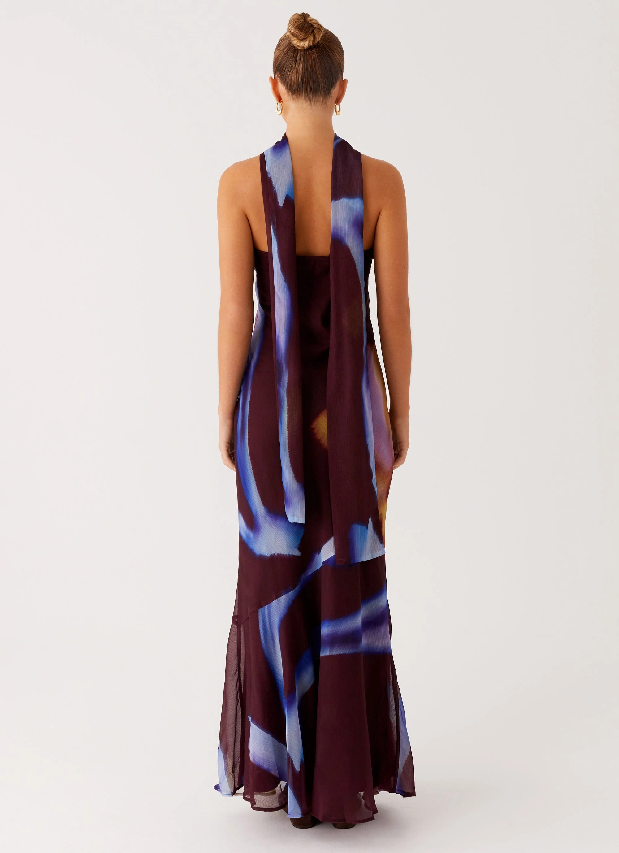 Under The Pagoda Maxi Dress - Dark Floral Scandi Clean