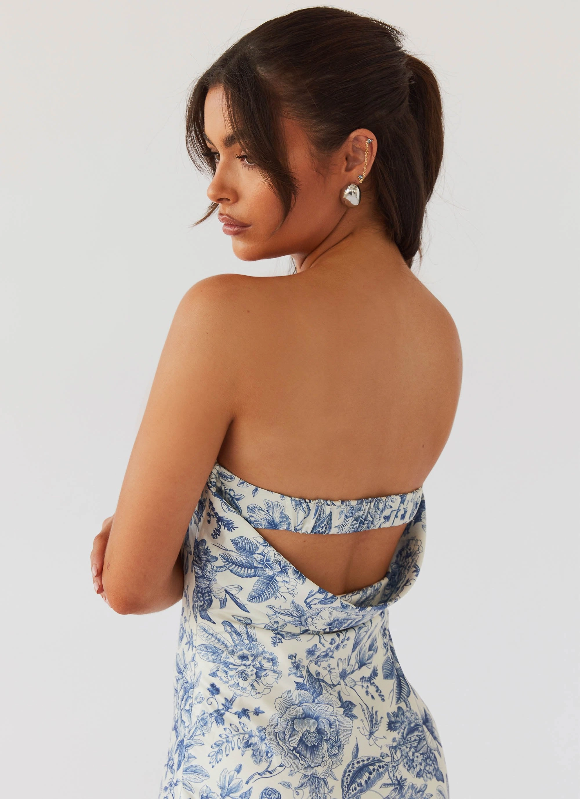 Sleek Design Fit Summer Lover Maxi Dress - Blue Paisley