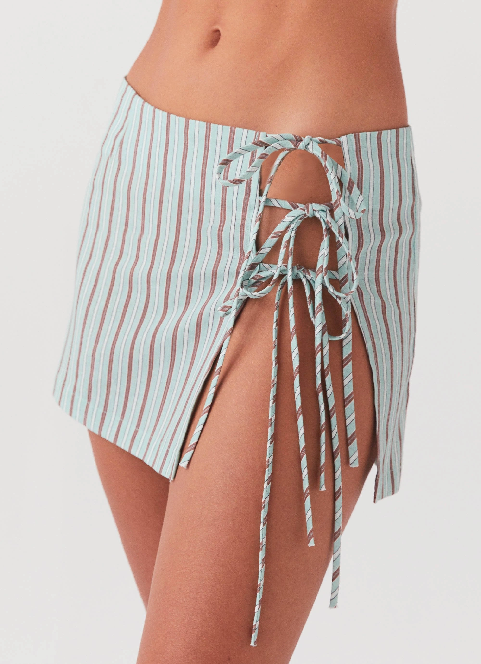 AdjustableHood Summer Retreat Mini Skirt - Coastal Stripe