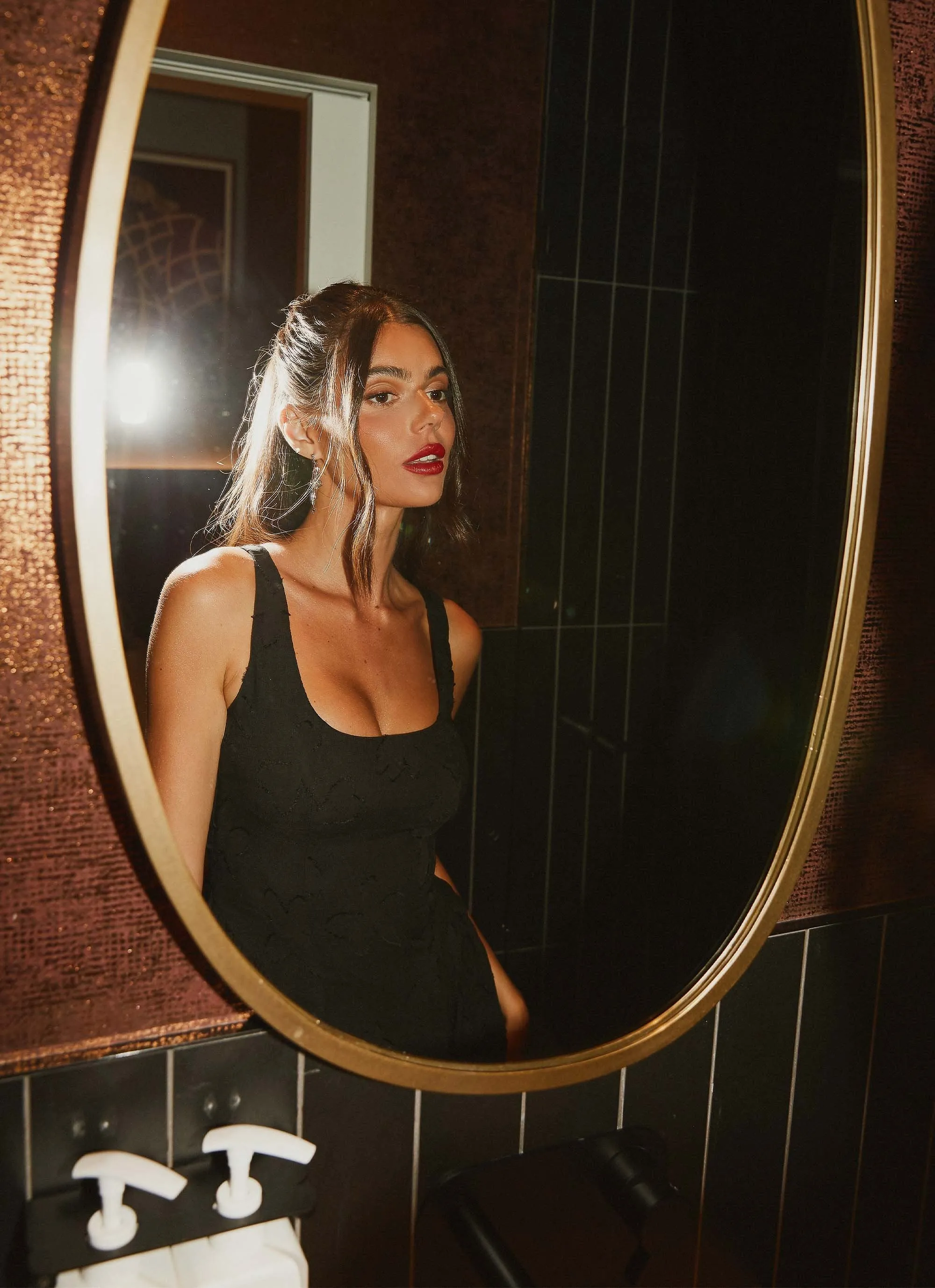 Evelyn Mini Dress - Black Aura Glow