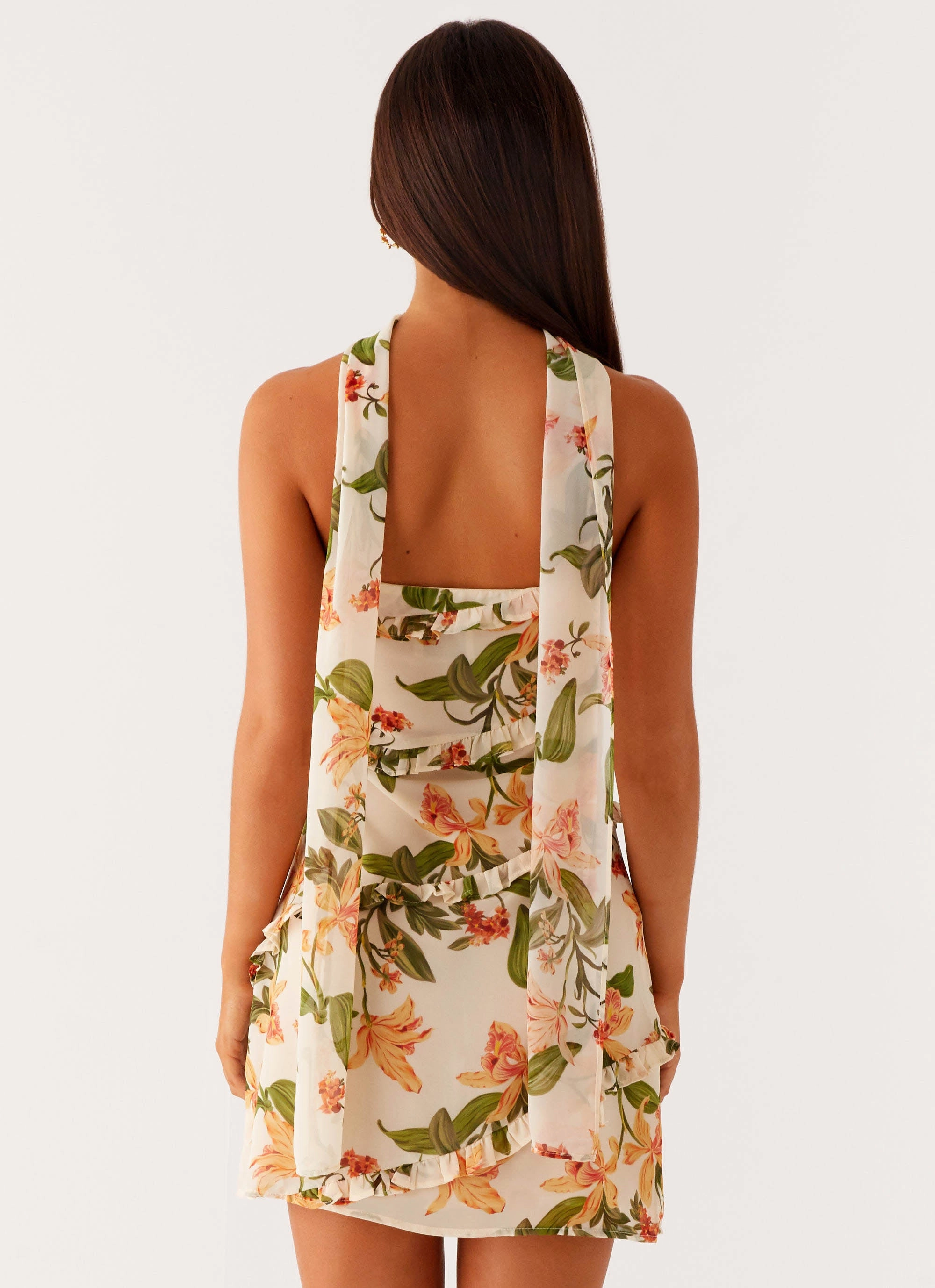 Edwina Strapless Mini Dress - Floral Print Modest Look Machine-washable