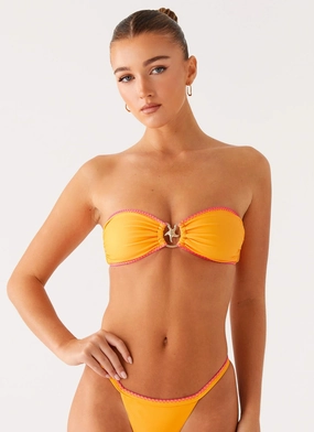 Tagless Labels Mold Resistant Lining Laurel Bikini Top - Orange