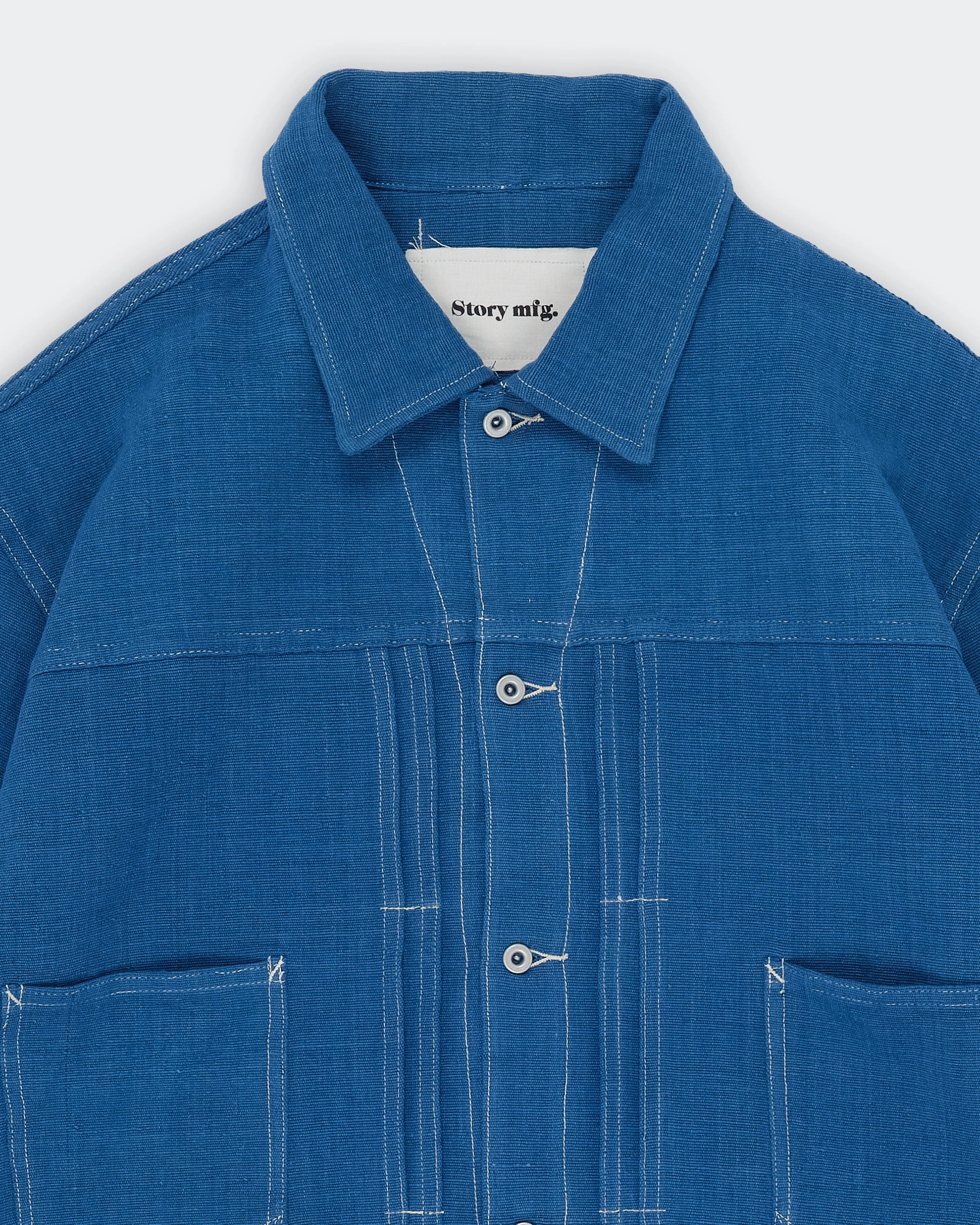 Smooth Texture Sundae Jacket - Indigo Handloom