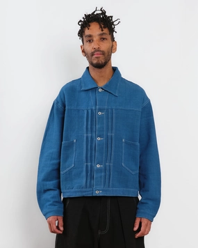 Comfortable Design Wear Airy Feel Sundae Jacket - Indigo Handloom