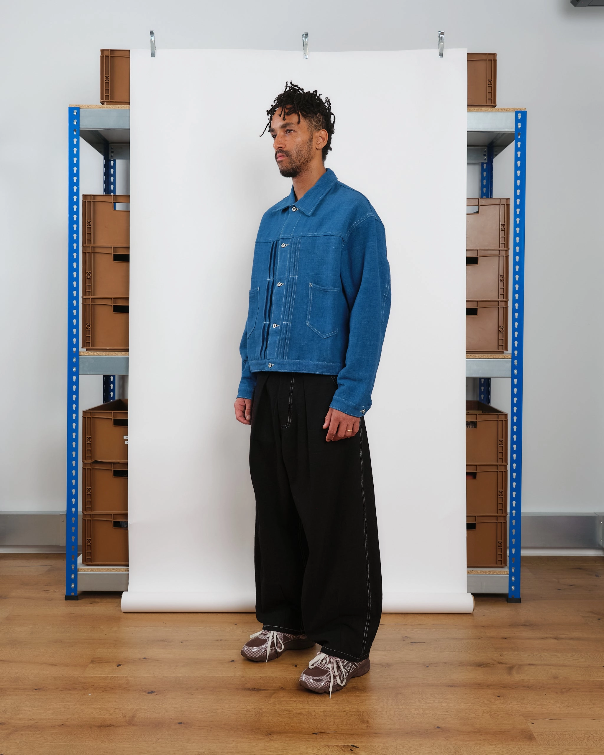 Sundae Jacket - Indigo Handloom Floral Comfort