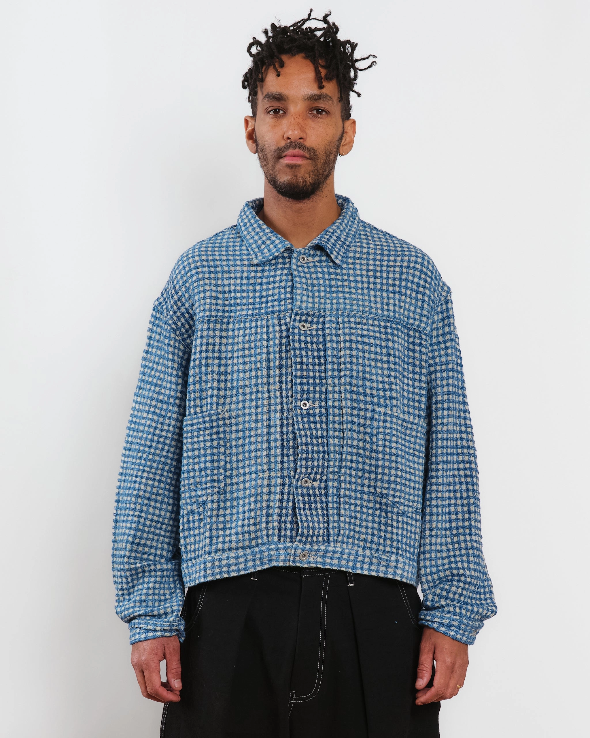 Elegant Line All Occasion Sundae Jacket - Indigo Wobbly Waffle