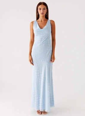 Sundance Chiffon Maxi Dress - Blue Comfortable and Soft