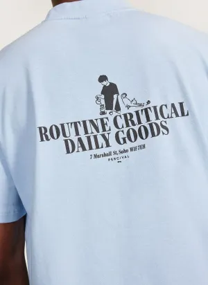 Sunday Oversized Auxiliary T Shirt | Organic Cotton | Cornflower Blue