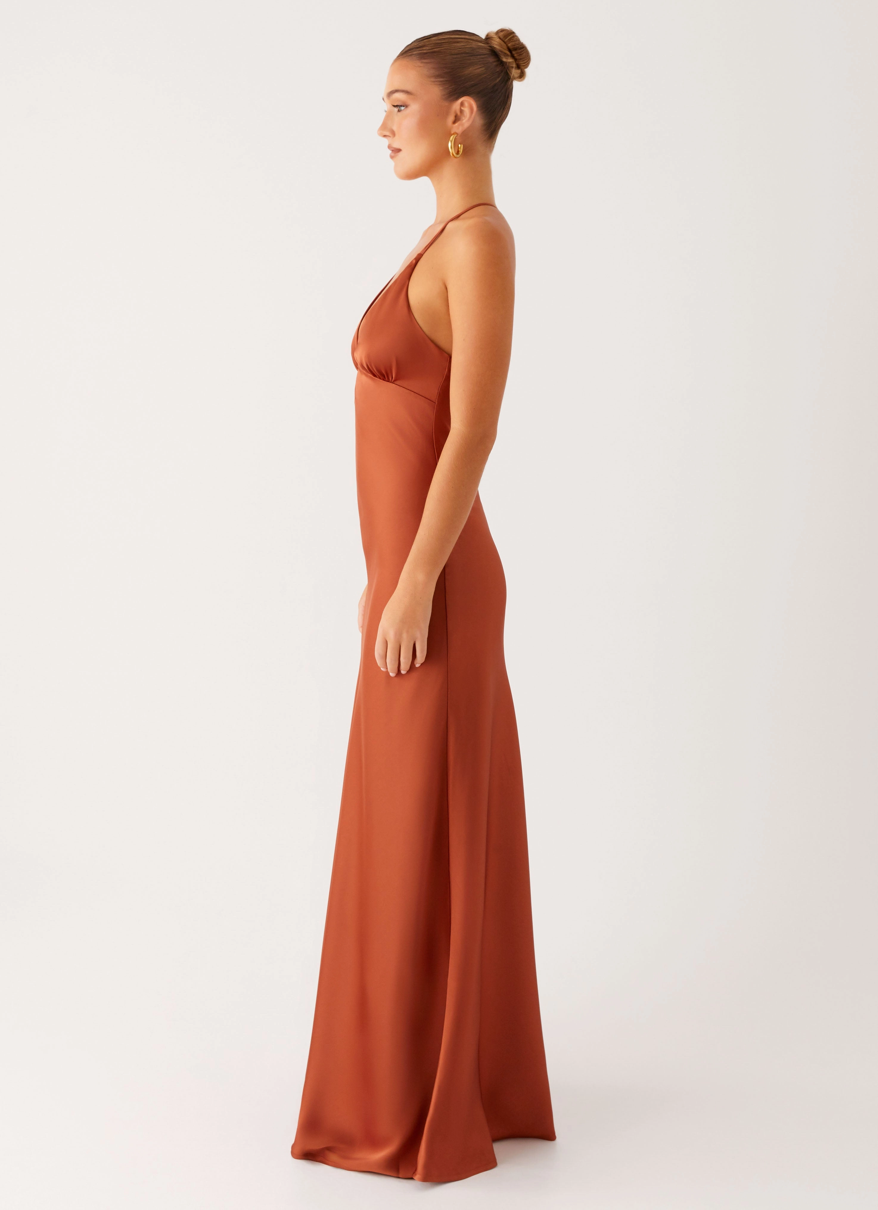 Relax Piece Perfect Waistband Sundowner Maxi Dress - Rust