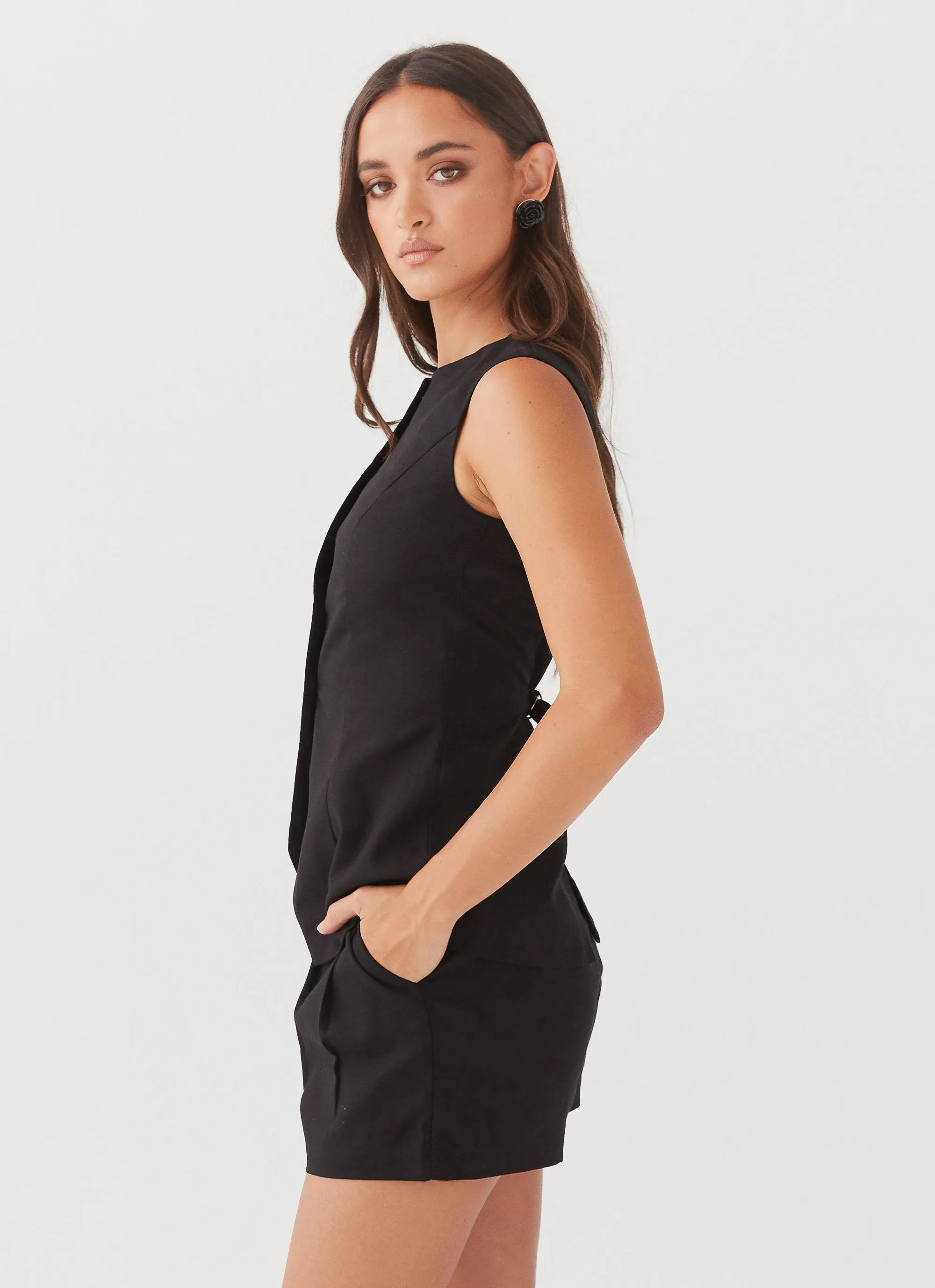 Born For Bordeaux Linen Shorts - Black Sheer Overlay Material SheerLayering