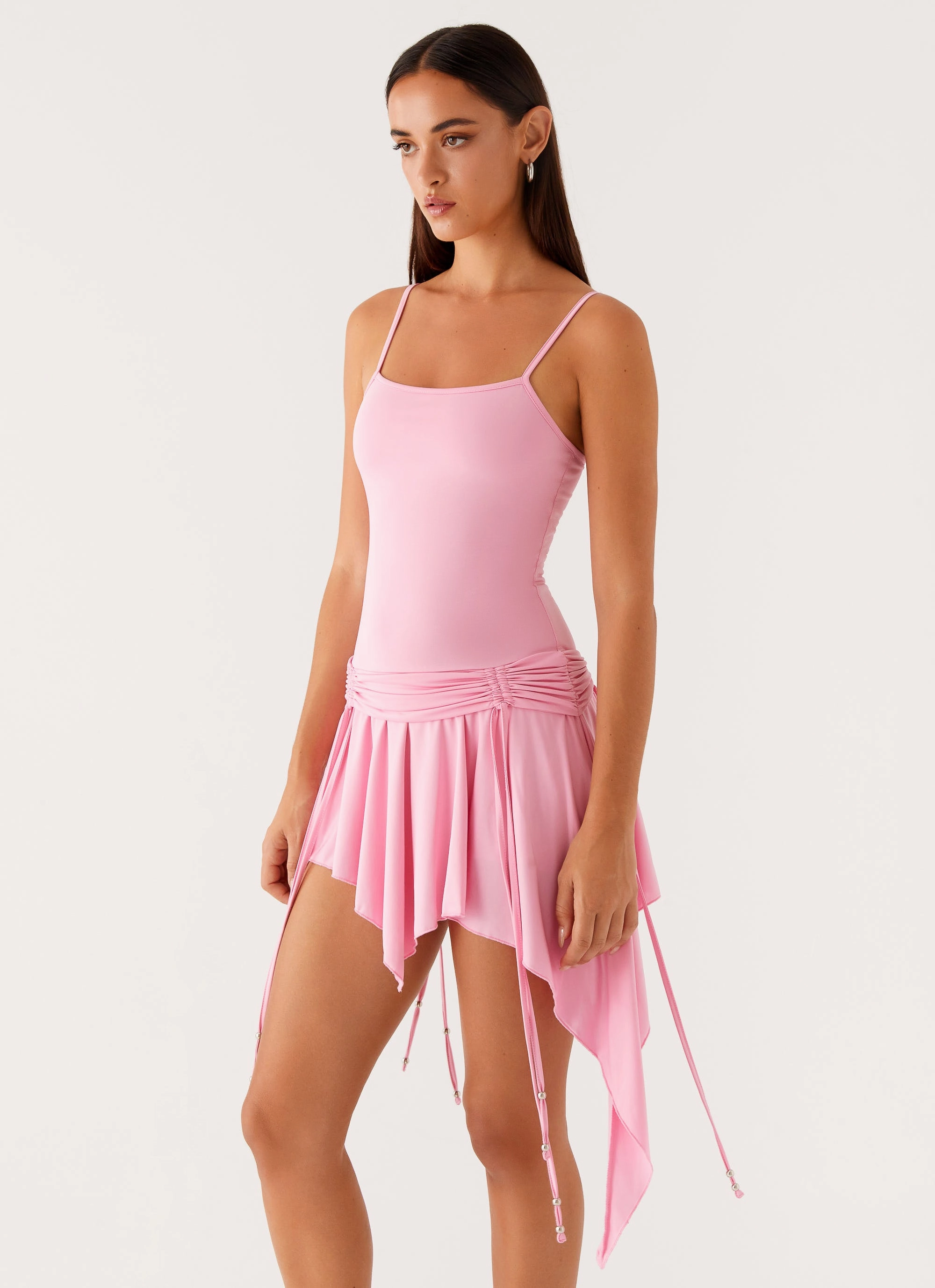 Relaxed-fit Love Energy Lino Mini Dress - Baby Pink
