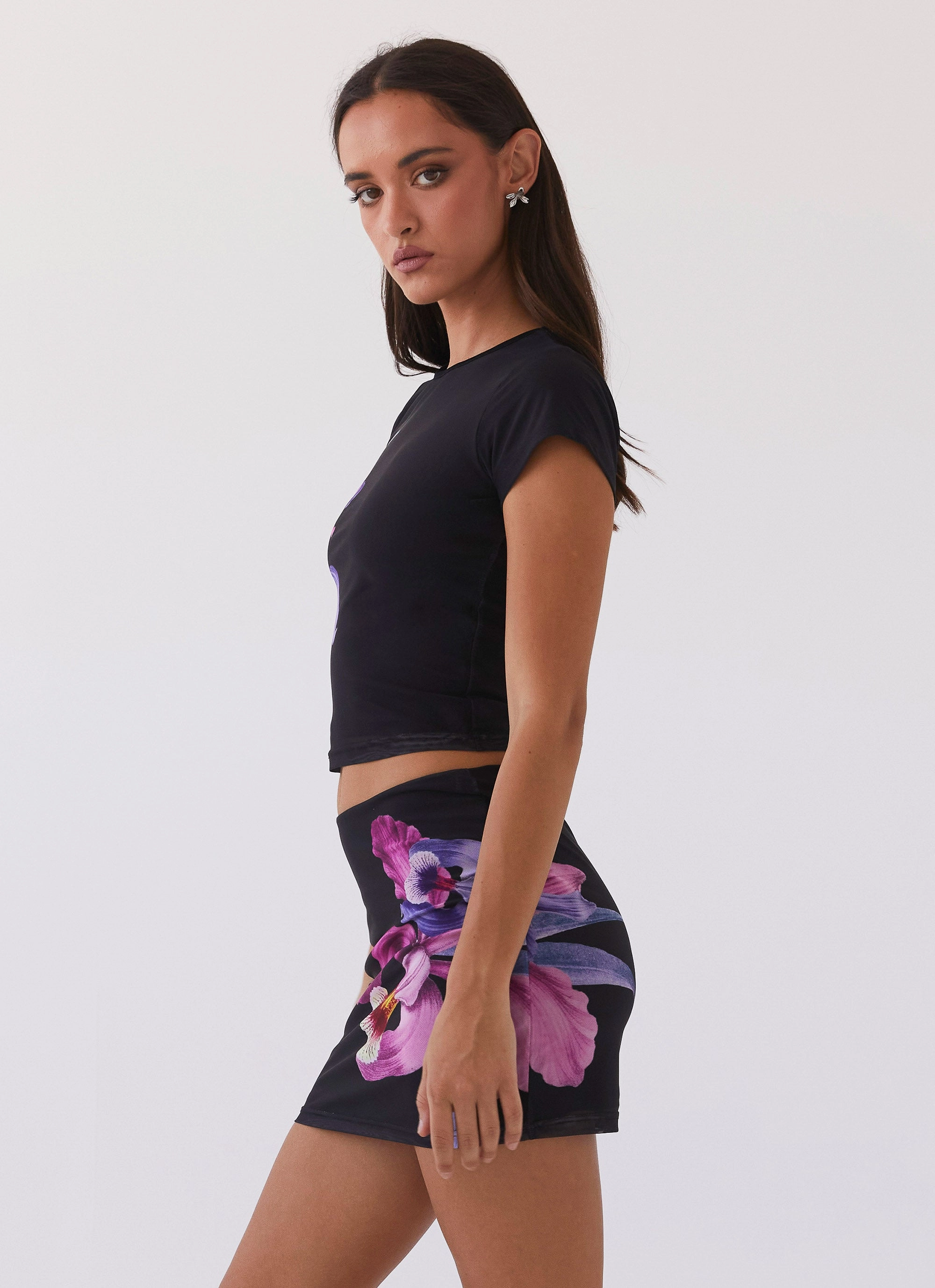 Two Tone Design Sunset Bliss Mesh Tee - Cosmo Floral