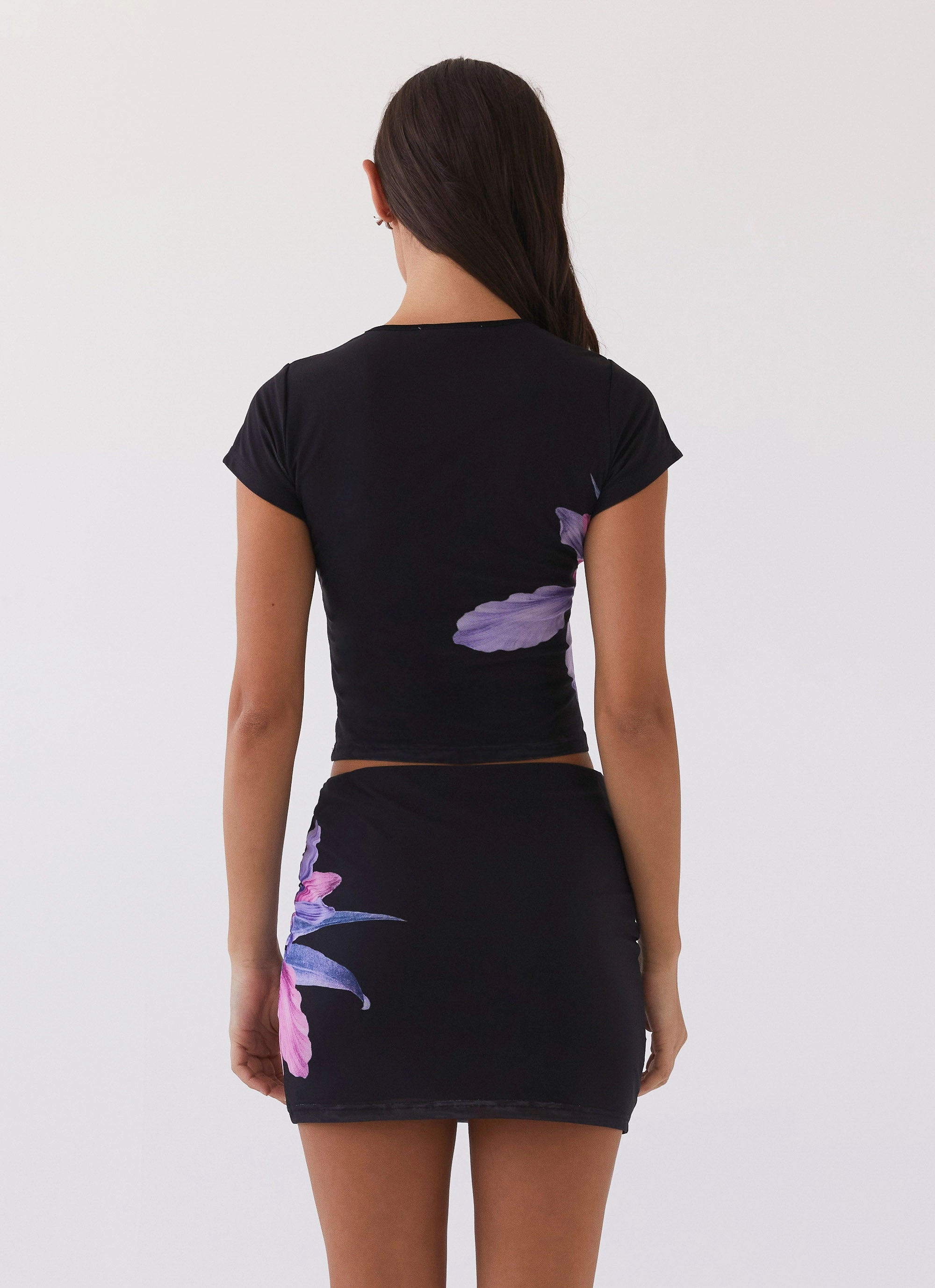 Outer Chill Piece Laser Cut Airflow Vents Sunset Bliss Mesh Tee - Cosmo Floral