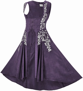 Tauriel Maxi Overdress Limited Edition Midnight Lavender Silver Embroidery Modern Comfort