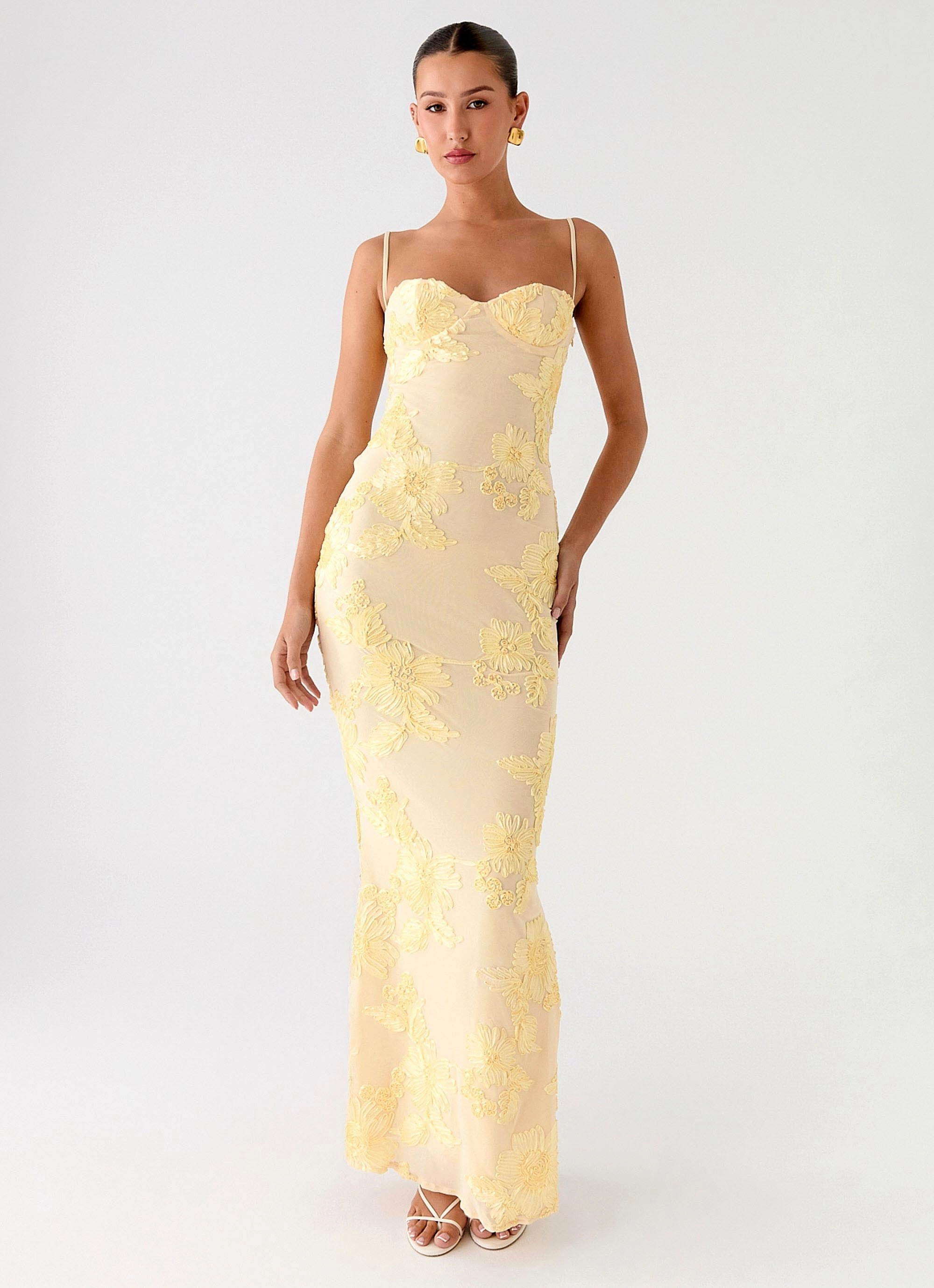 Side Slit Sharp Edge That Girl Maxi Dress - Lemon