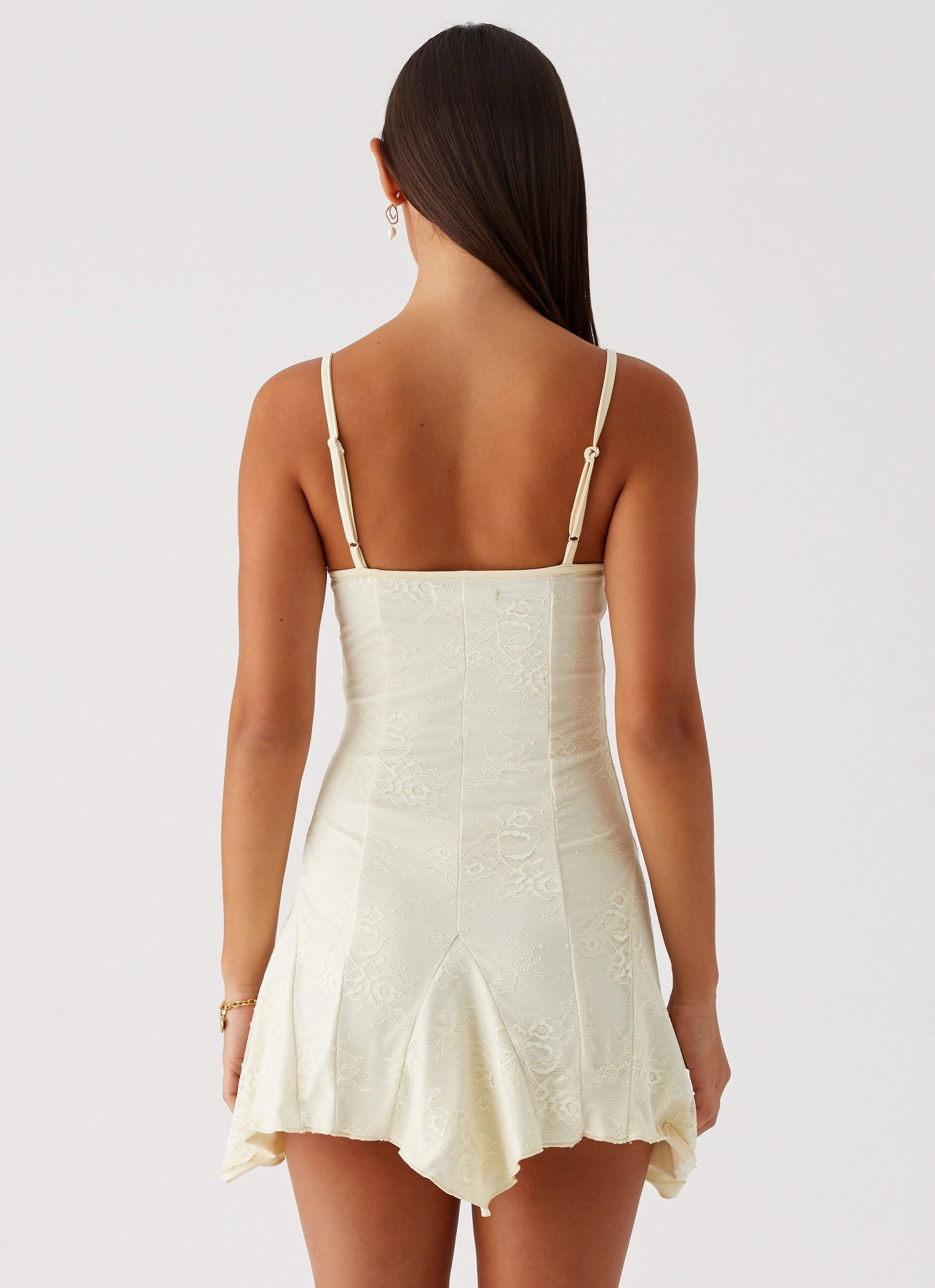 Shine Skin Tailored Cut Surry Mini Dress - Yellow