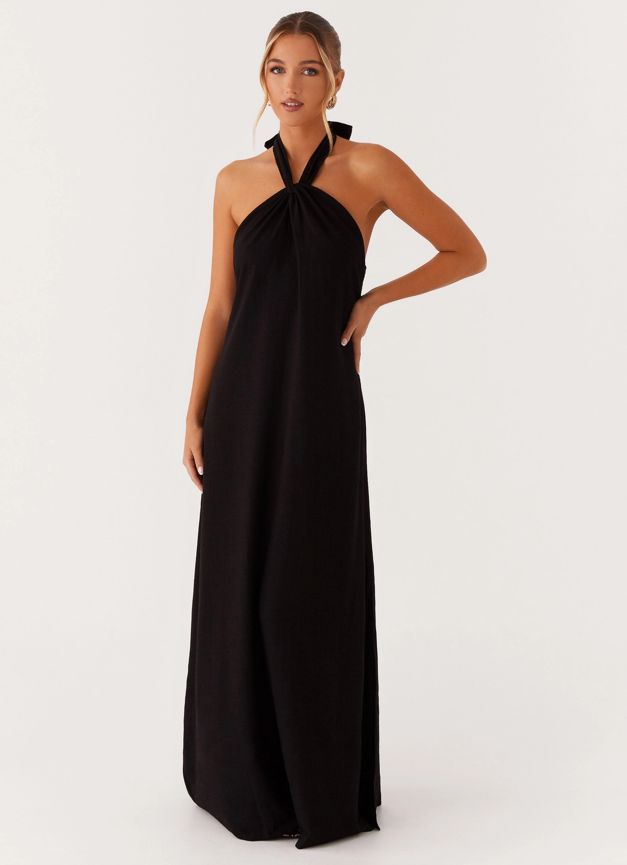 Golden Child Linen Maxi Dress - Black Work Mood