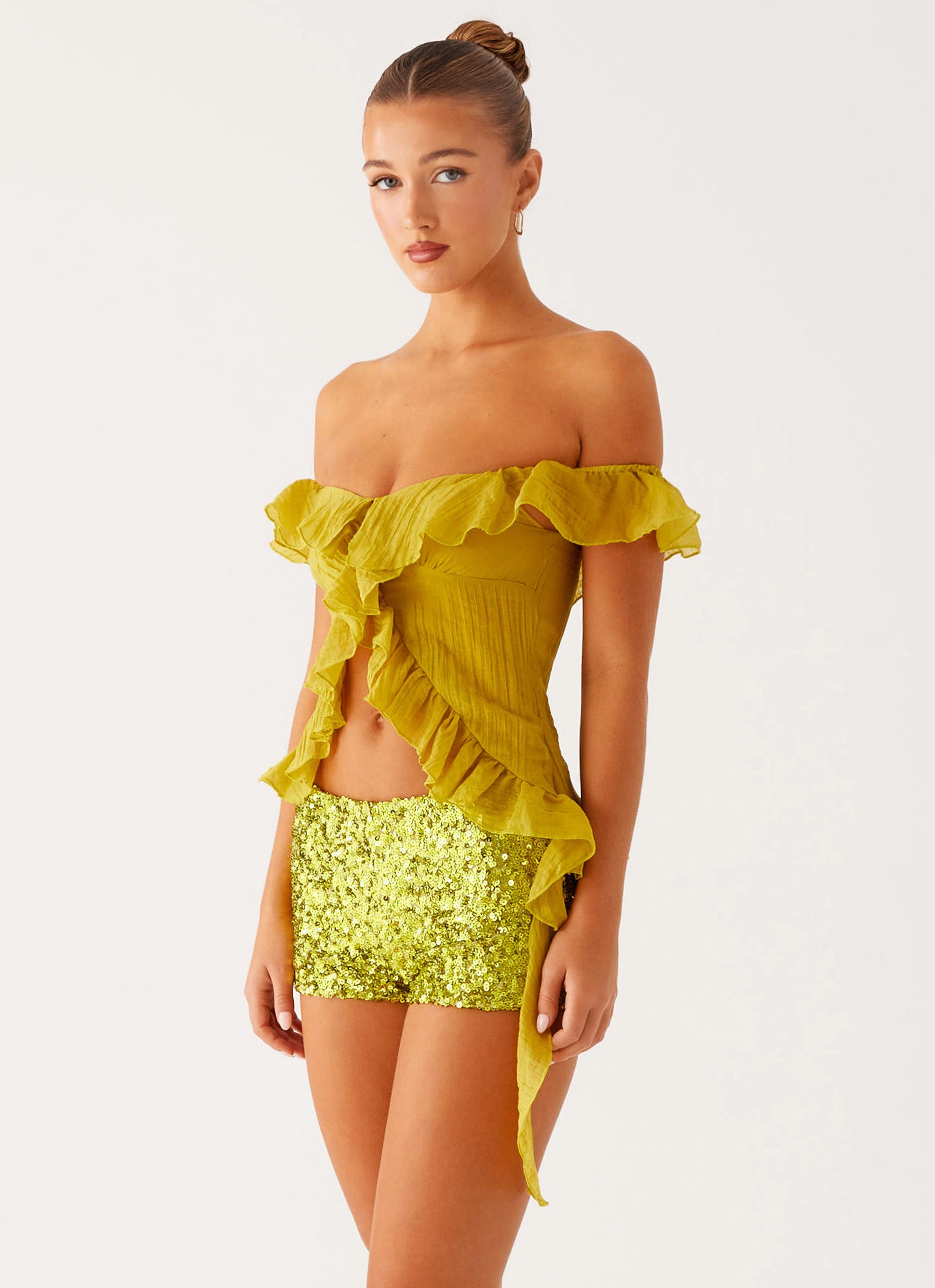 QuickDry Dylan Off Shoulder Top - Lime