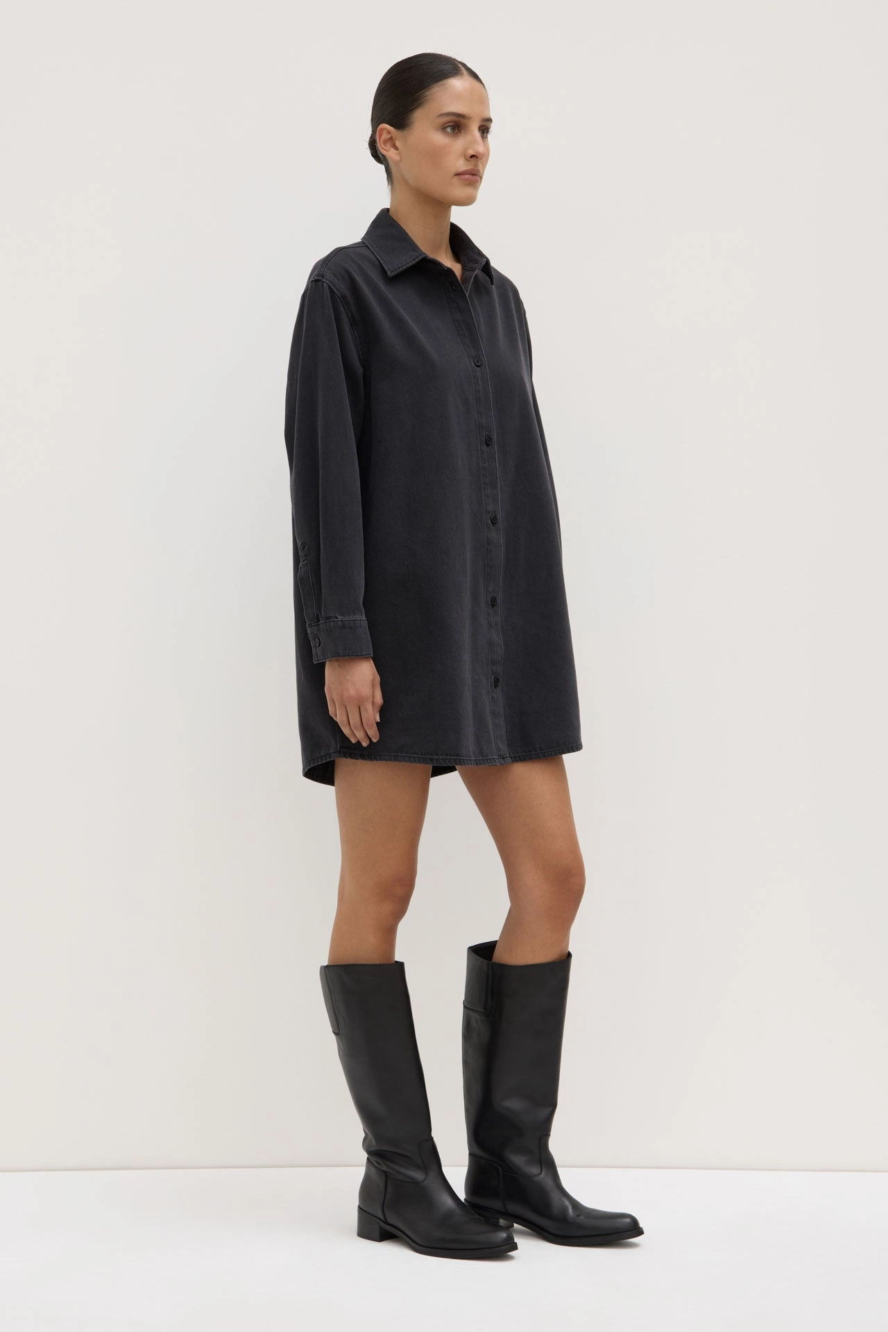 Lounge Comfort Petite friendly Athena Denim Shirt Dress