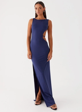 Quick Glam Sutton Maxi Dress - Navy