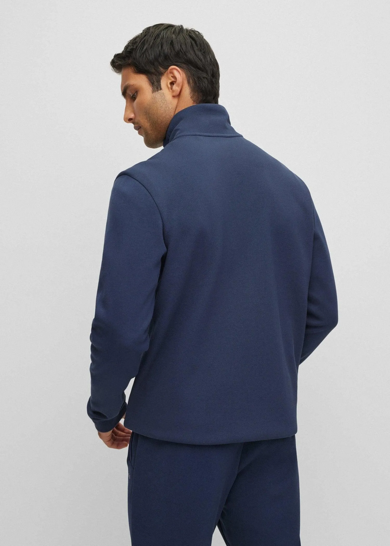 Sweat zippé à col montant BOSS marine