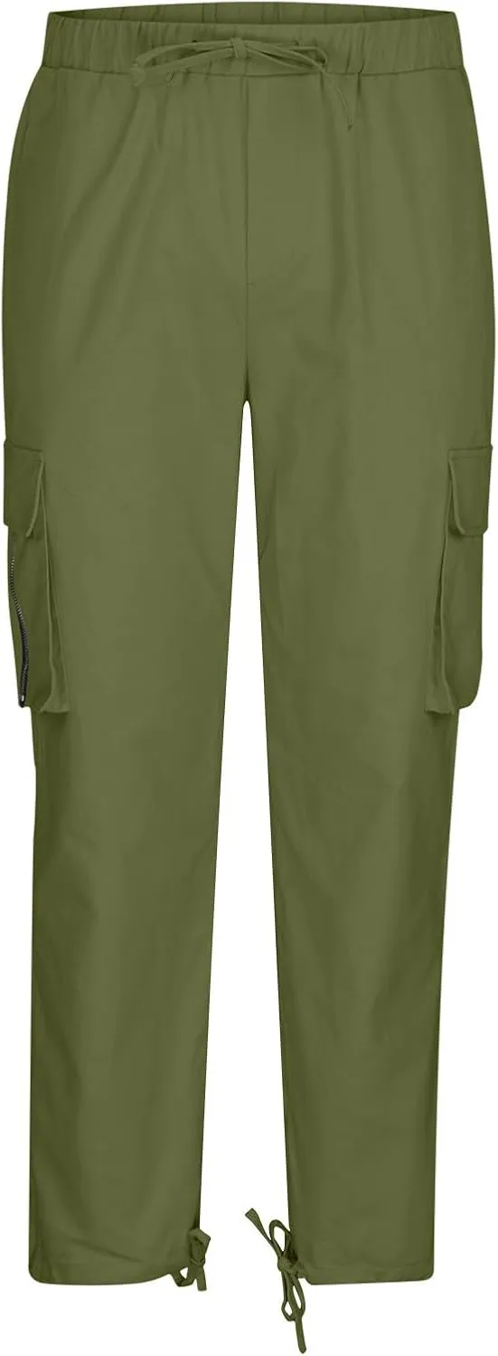 Sweatpants for Men Fashion Casual Solid Plaid Pocket Spaghetti Strap Cargo Pants Trousers for Men Plus Size