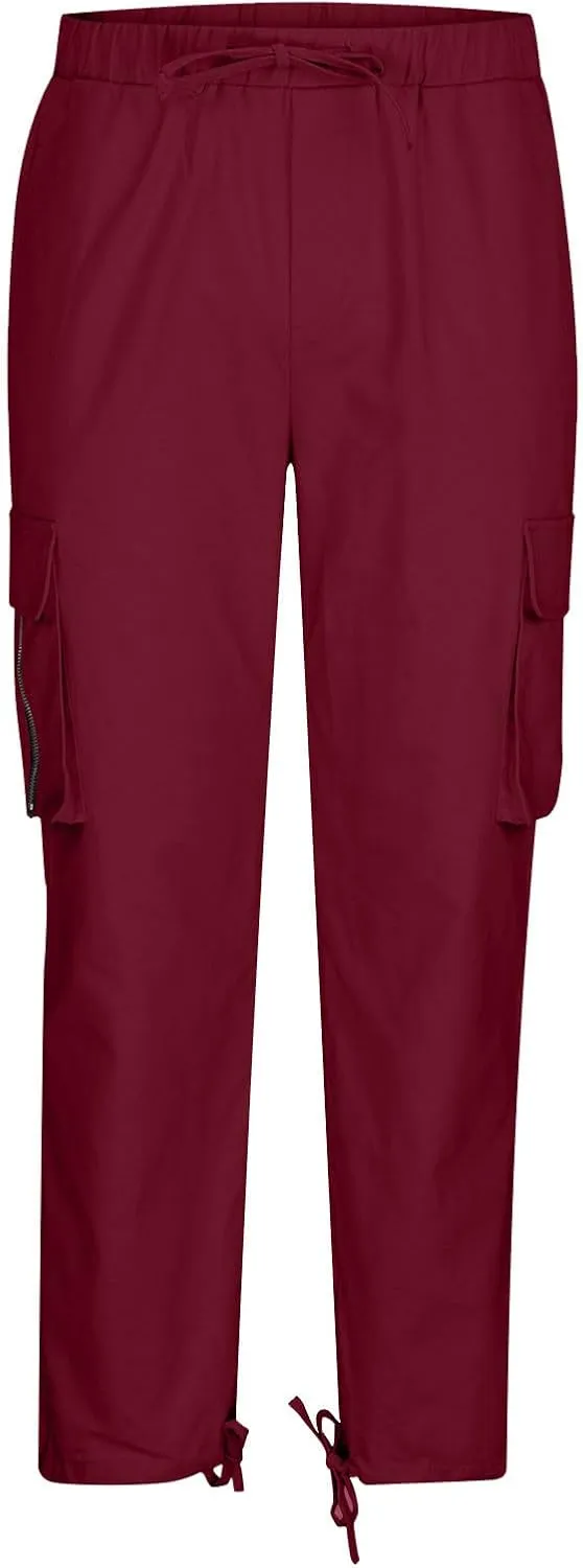 Sweatpants for Men Fashion Casual Solid Plaid Pocket Spaghetti Strap Cargo Pants Trousers for Men Plus Size
