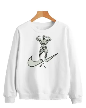 Sweatshirt Gym Body Building White